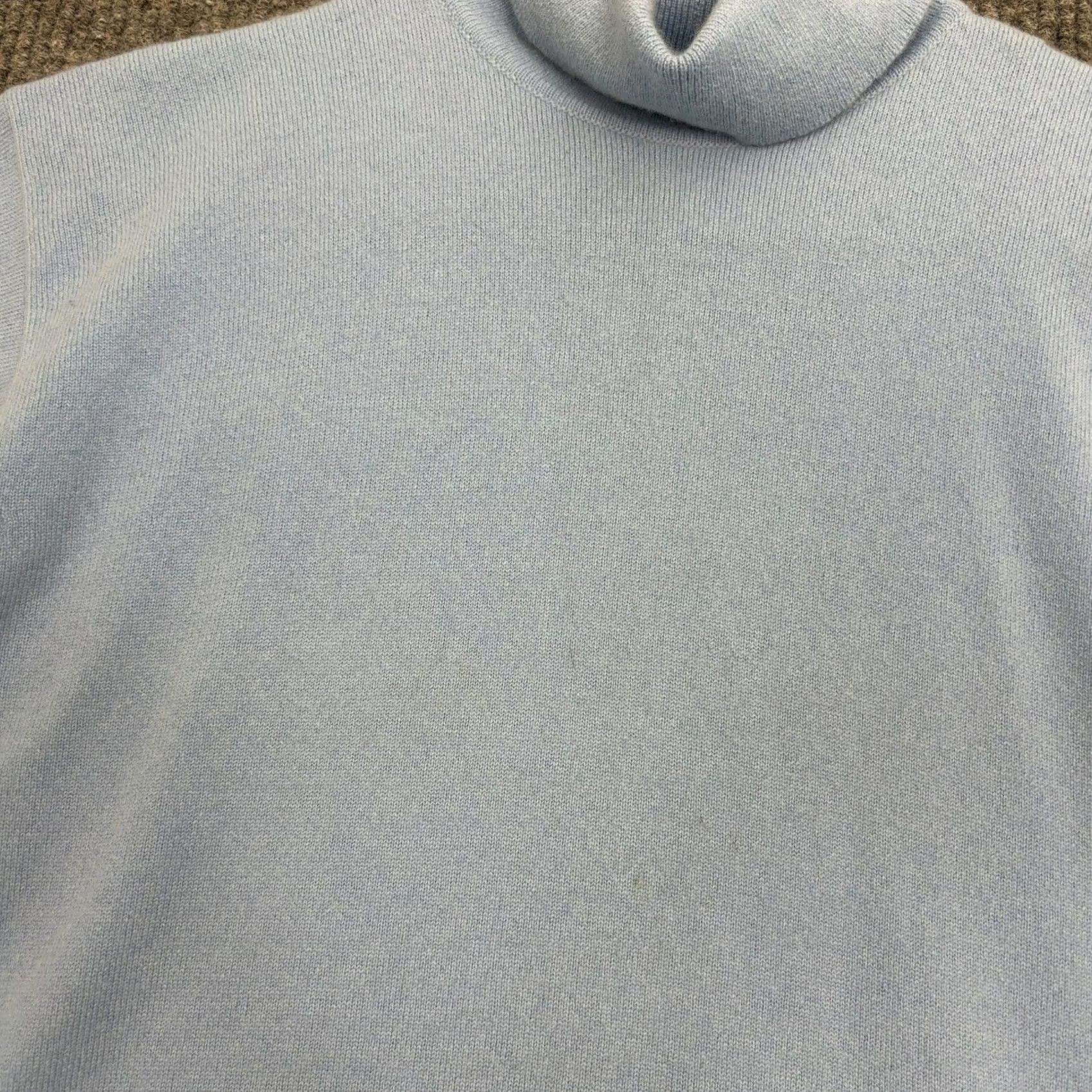 Vintage William Lockie Sweater Womens M Blue Cashmere Short Sleeve Turtleneck Size M / US 6-8 / IT 42-44 - 7 Thumbnail