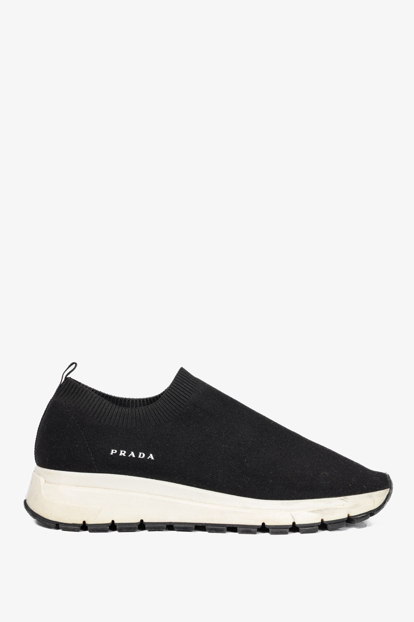 Prada Prada Black Knit Slip-On Sock Sneakers Size US 9.5 / IT 39.5 - 1 Thumbnail