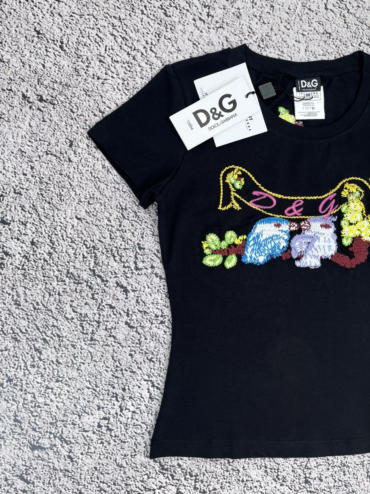 Dolce & Gabbana NWT Dolce&Gabbana Amazing Embroidered Floral Logo TShirt Size M / US 6-8 / IT 42-44 - 2 Thumbnail