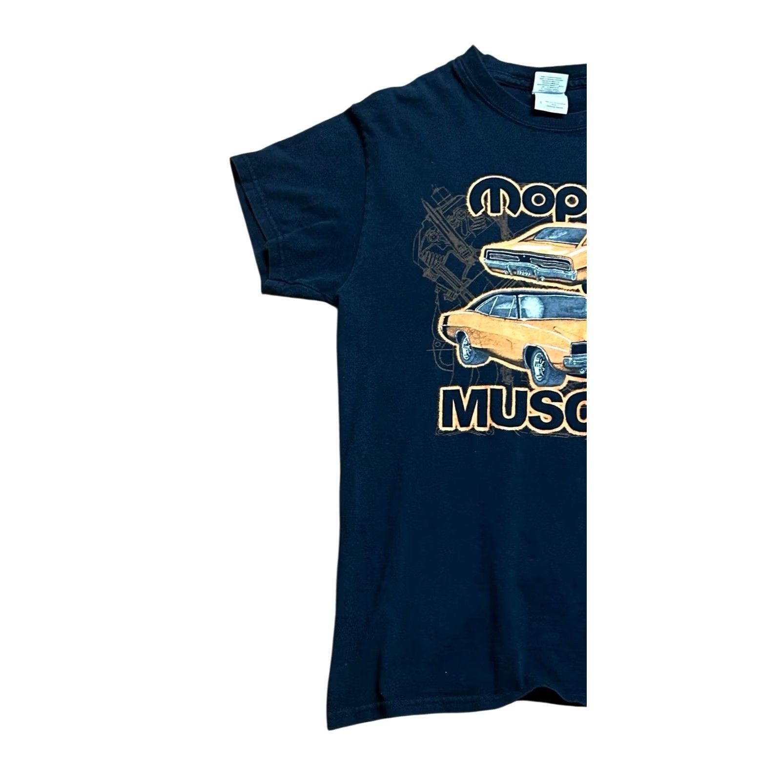 Vintage MoPar Muscle 1969 Dodge Orange Charger Black T Shirt Short Sleeve Tee Cars Small (S) Mens Shirt Graphic Print Size US S / EU 44-46 / 1 - 2 Thumbnail