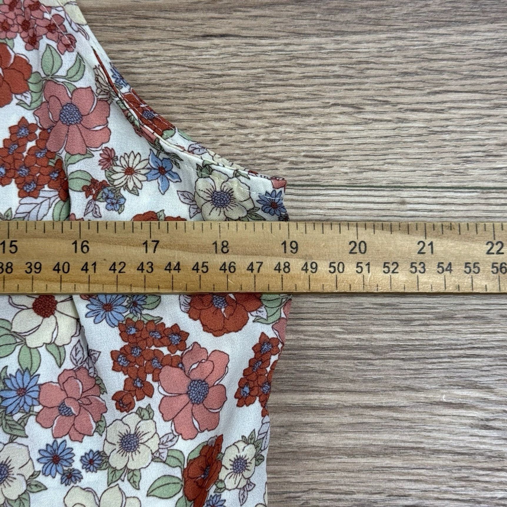 Vintage Monteau Blouse Women's XL Beige Floral Dusty Rose Halter Sleeveless Top NWT Size XL / US 12-14 / IT 48-50 - 5 Thumbnail