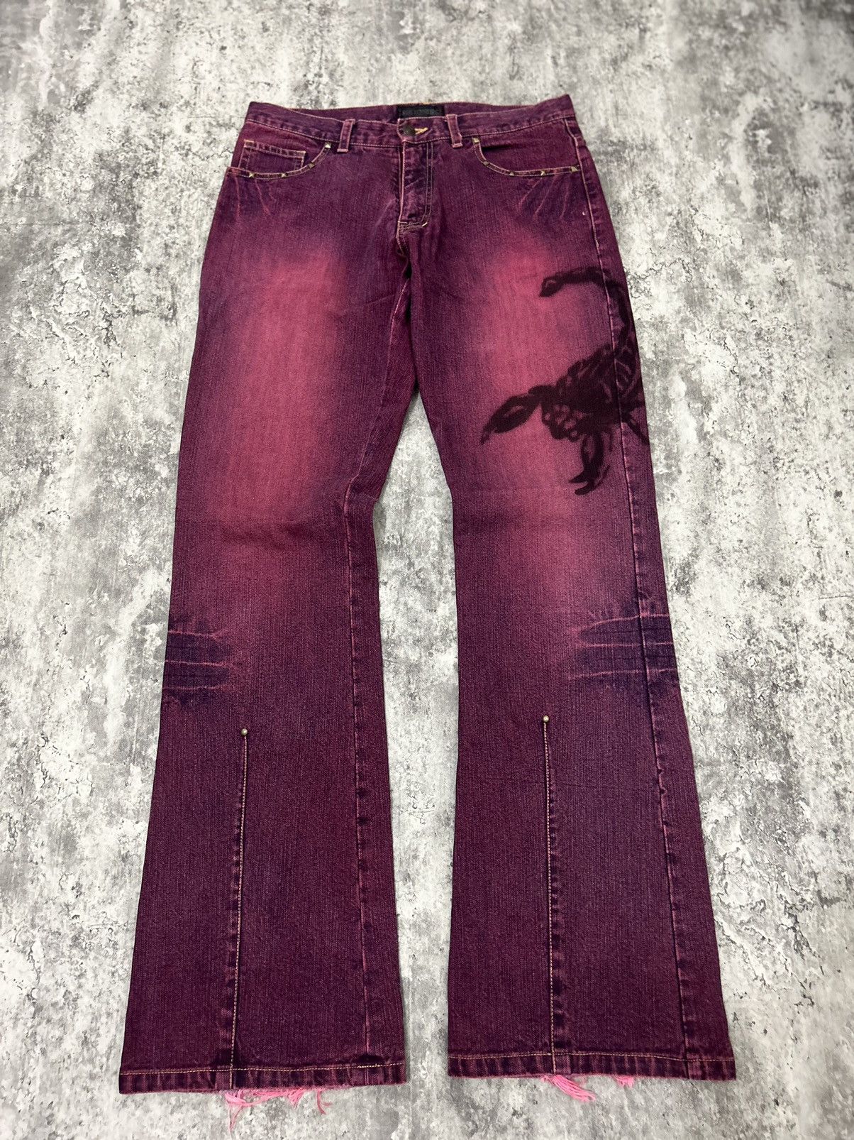 Vintage Rustenburg Homme Scorpion Distressed Jeans Size US 32 / EU 48 - 1 Thumbnail