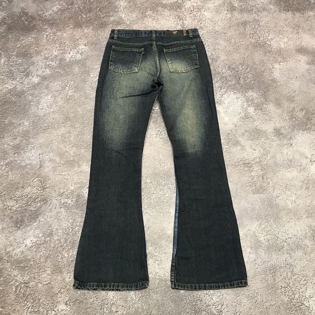 Vintage Vintage Y2K Patchwork Flared Jeans Distressed Low Rise Grung Size 27" / US 4 / IT 40 - 3 Thumbnail