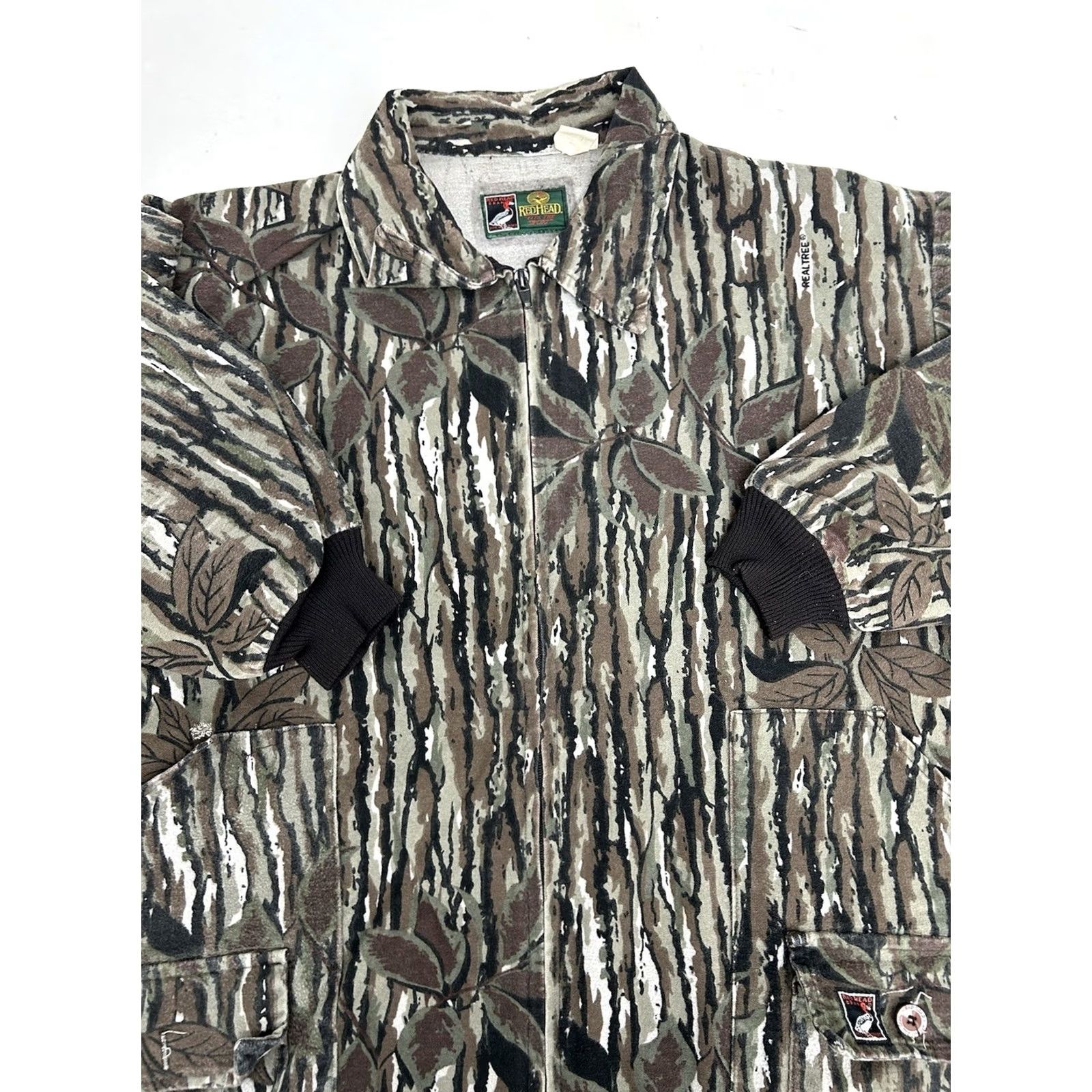 Realtree VINTAGE Realtree Camo Jacket Mens XL 90s Hunting Outdoor Red Head USA Treebark Zip Cotton Size US XL / EU 56 / 4 - 2 Thumbnail