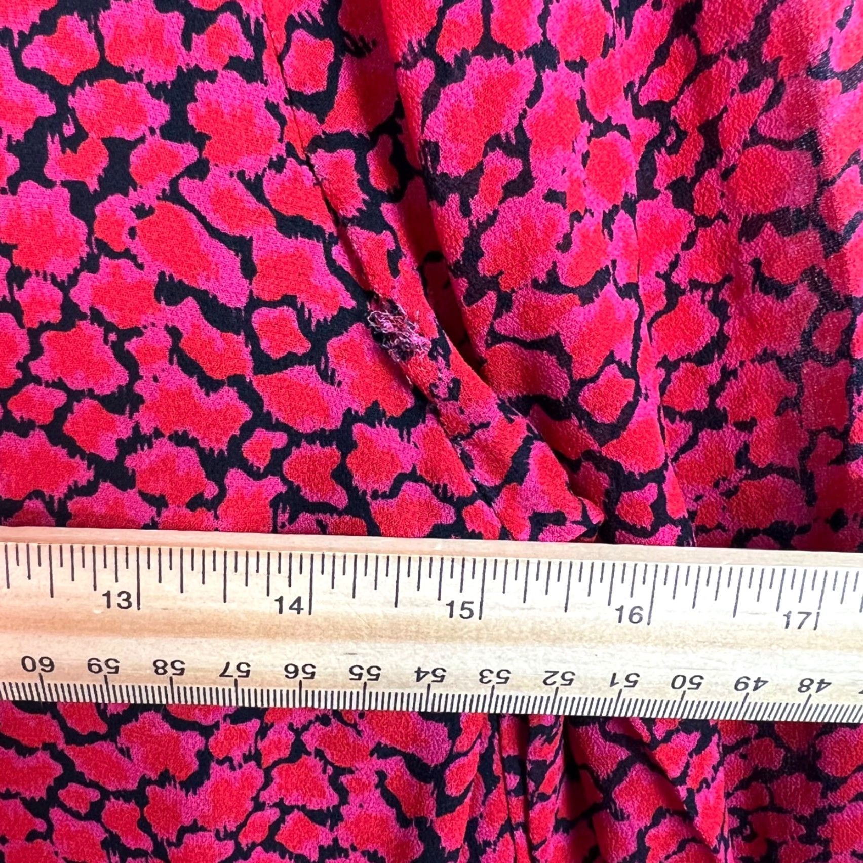 Karina Grimaldi KARINA GRIMALDI Red Animal Print Mini Dress Womens XS Long Sleeve Ruffle Hem Size XS / US 0-2 / IT 36-38 - 5 Thumbnail