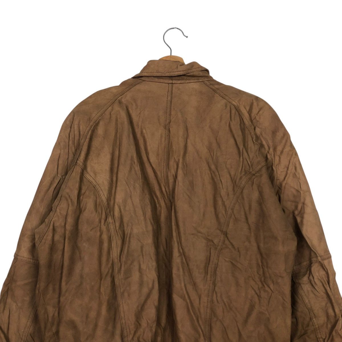 Japanese Brand 🔥VINTAGE BIKER LEATHER JACKET POINT BLANKET FULL PRINT Size US XL / EU 56 / 4 - 11 Thumbnail