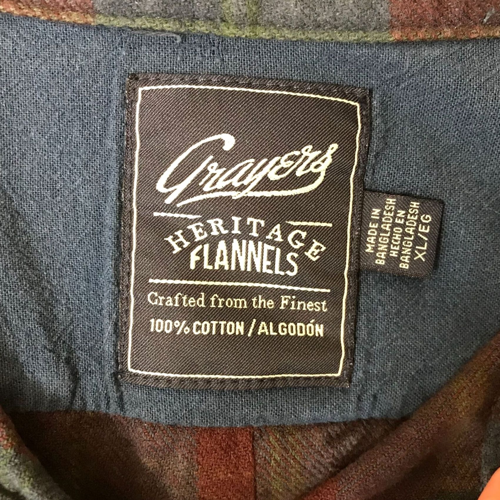 Grayers GRAYERS MEN'S XL BLUE & WINE PLAID LONG SLEEVE BUTTON FLANNEL SHIRT Size US XL / EU 56 / 4 - 7 Thumbnail