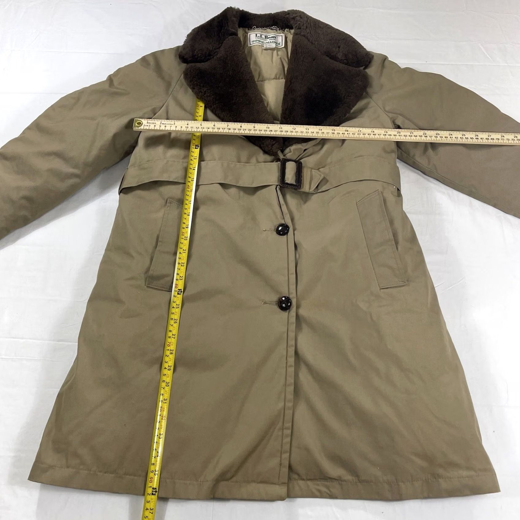 Vintage VINTAGE L.L. Bean Down Mainer Jacket Parka Belted 18 Beige Womens 80s USA Size XXL / US 16-18 / IT 52-54 - 3 Thumbnail