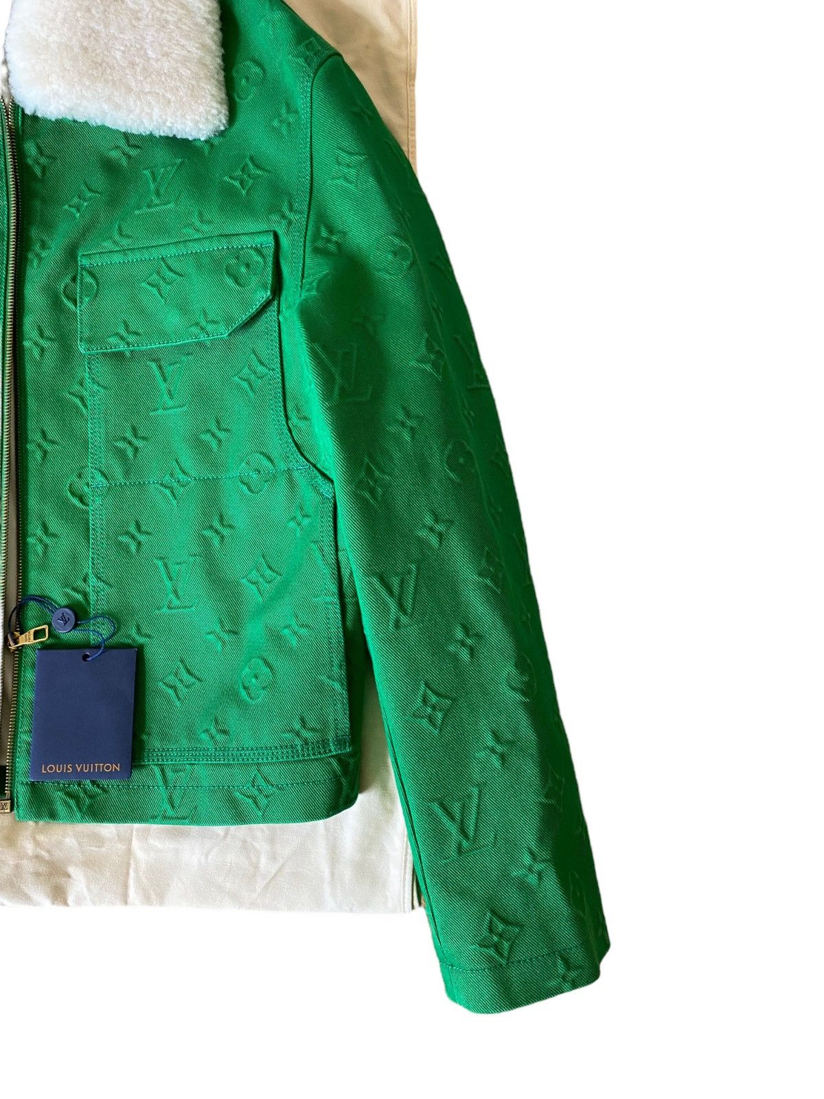 Louis Vuitton Louis Vuitton Carpenter Green 46 Denim Jacket 3D Monogram Size US S / EU 44-46 / 1 - 4 Thumbnail