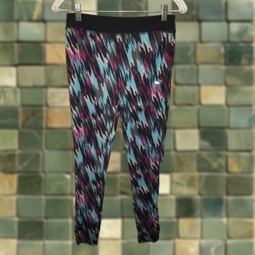 Puma PUMA Activewear Compression Leggings Womens Size 14 Blue Purple Black Size 36" / US 14 / IT 50 - 1 Thumbnail