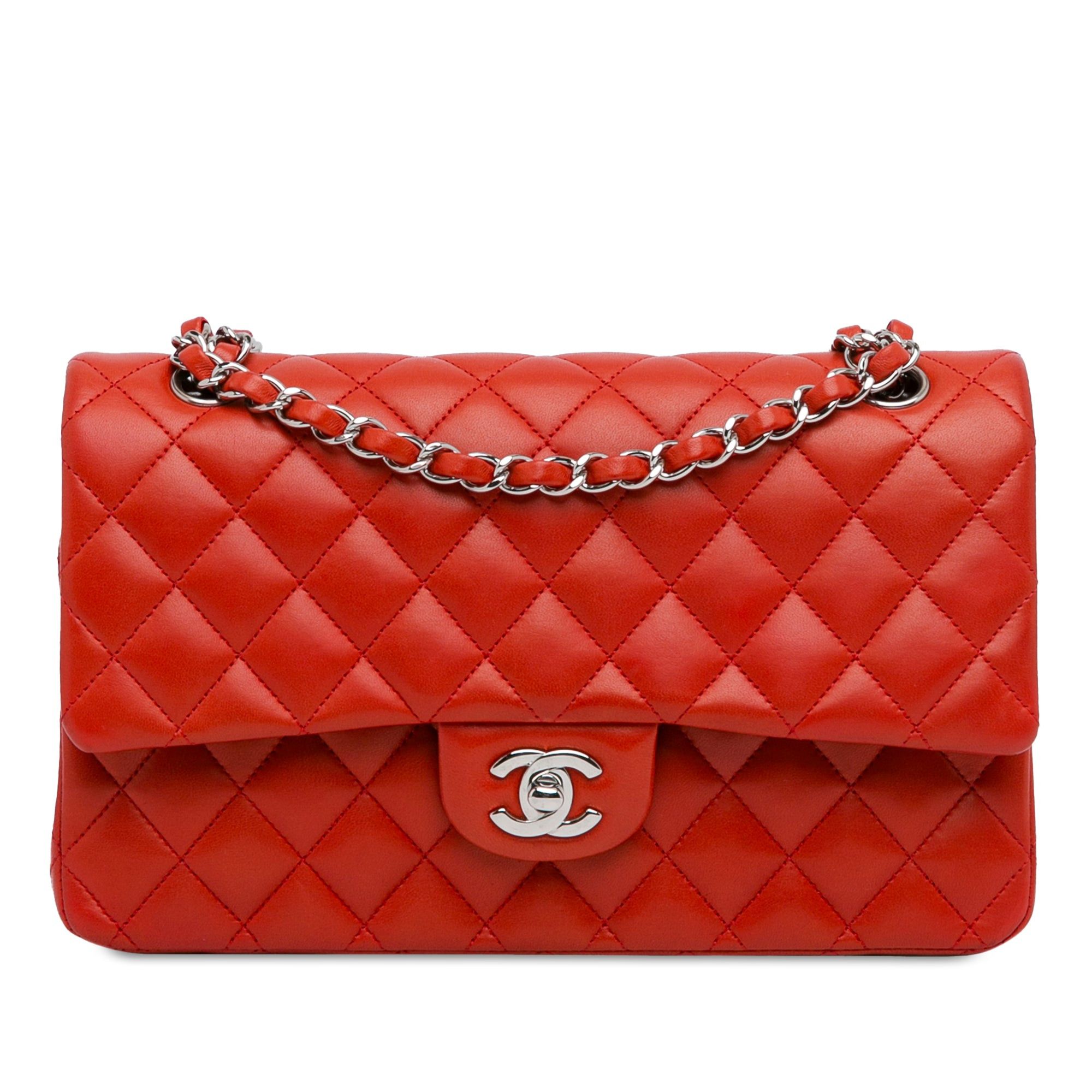 Chanel Chanel Medium Classic Lambskin Double Flap Red Size ONE SIZE - 1 Thumbnail