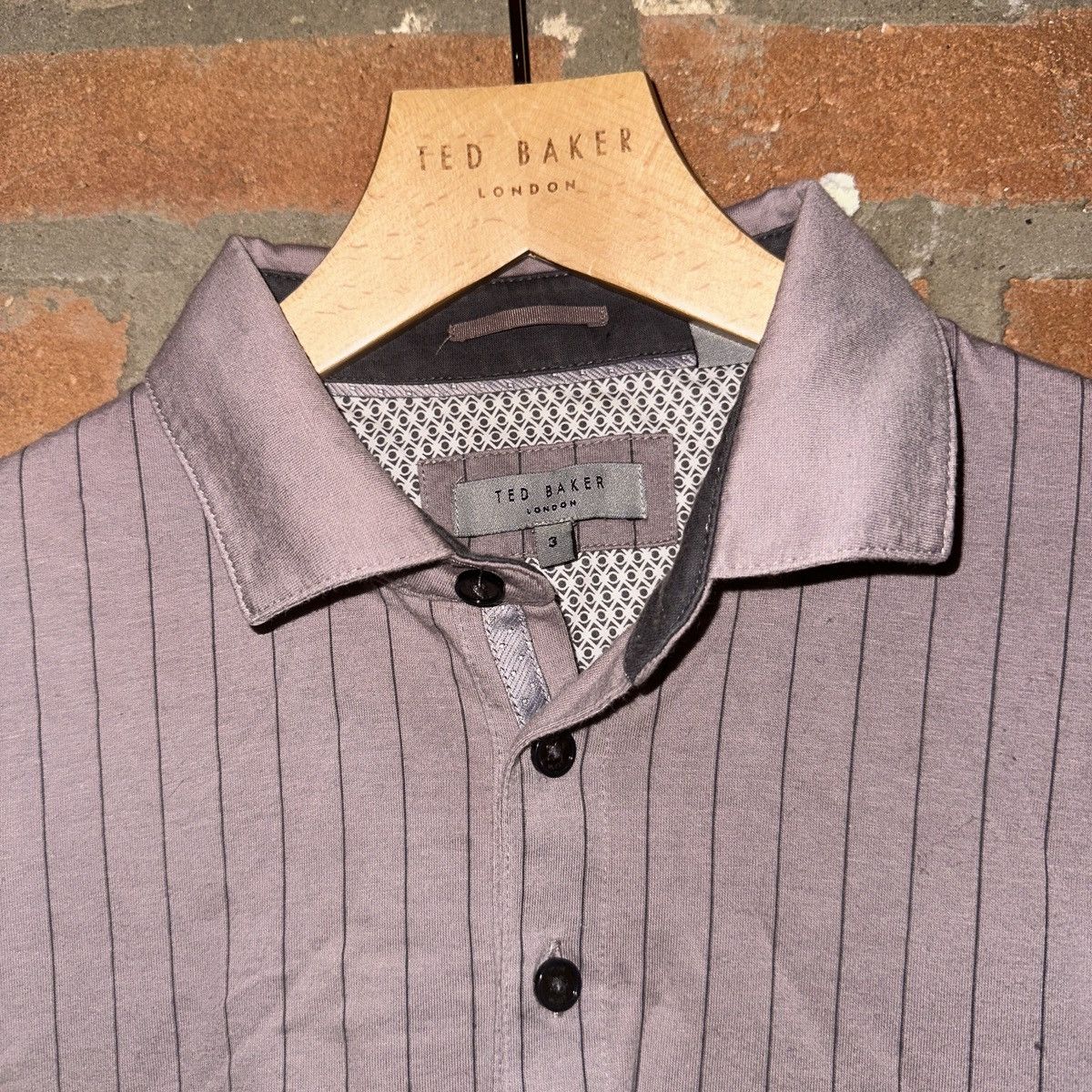 Ted Baker Ted Baker Pinstripe Polo Golf Shirt (Lavender) Size US M / EU 48-50 / 2 - 2 Thumbnail