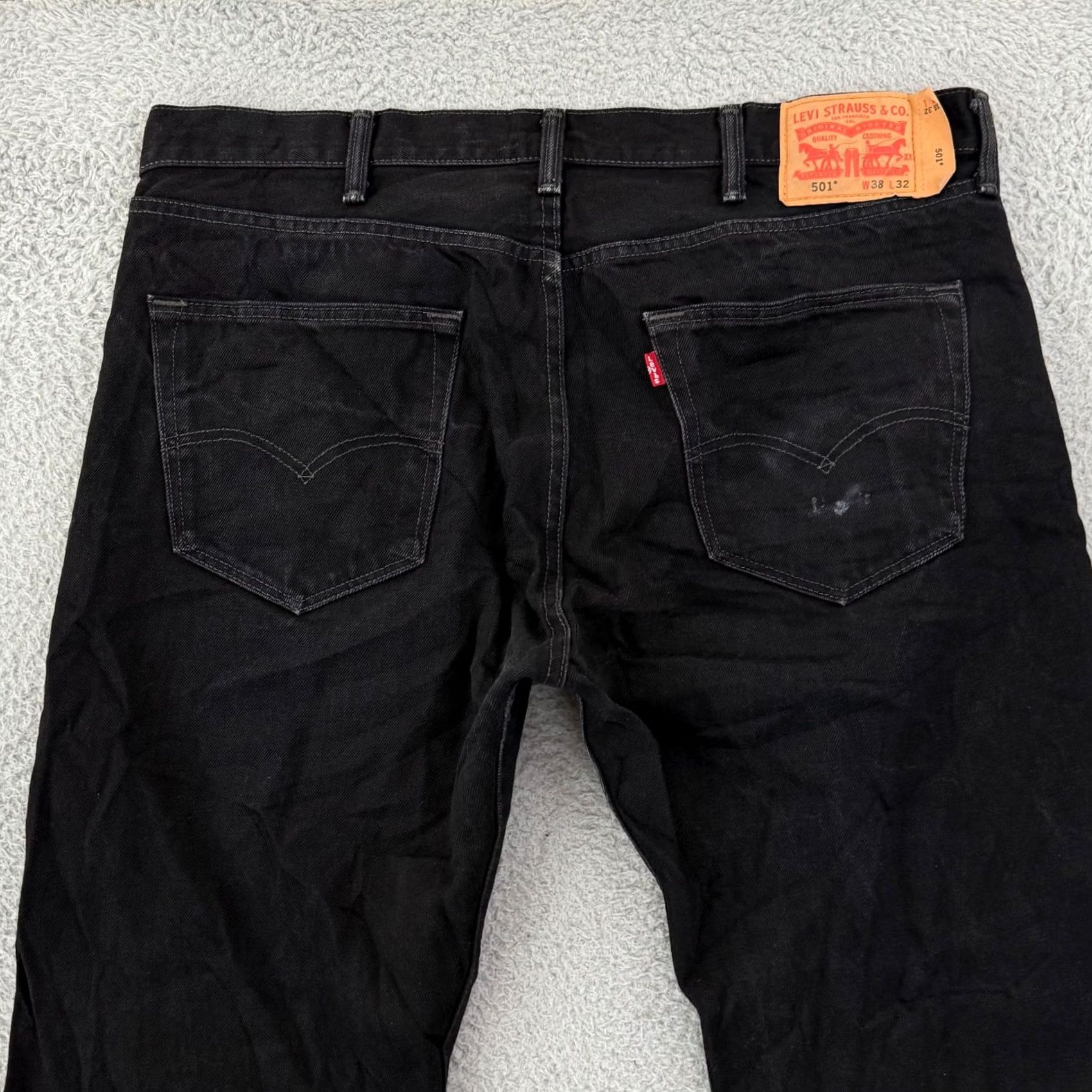 Levi's Levi's 501 Jeans Mens 38x32 Black Denim Straight Leg Button Fly Grunge Y2K Skate Vintage 90s Cowboy USA Size US 38 / EU 54 - 5 Thumbnail