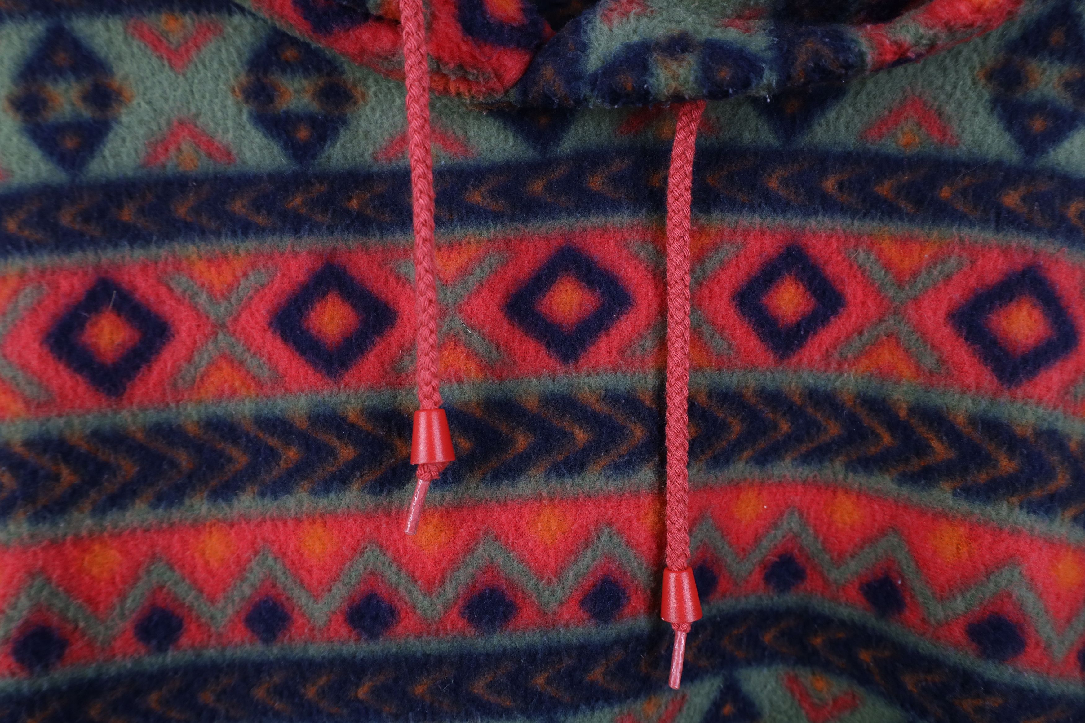 Vintage 90s Streetwear Southwestern Fair Isle Fleece Hoodie