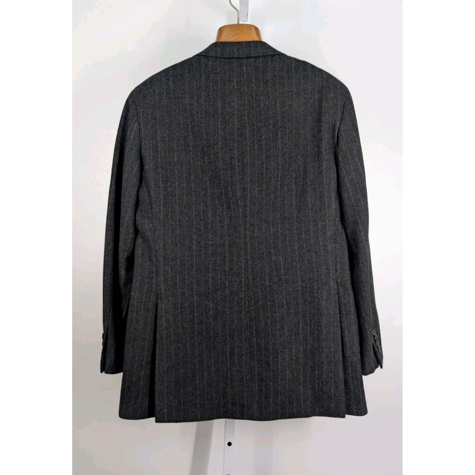 Ralph Lauren VINTAGE Polo Ralph Lauren Blazer Jacket Wool Tweed Pinstripe 39R Gray Charcoal Men Regular 80s 90s USA Unionmade Size US L / EU 52-54 / 3 - 3 Thumbnail