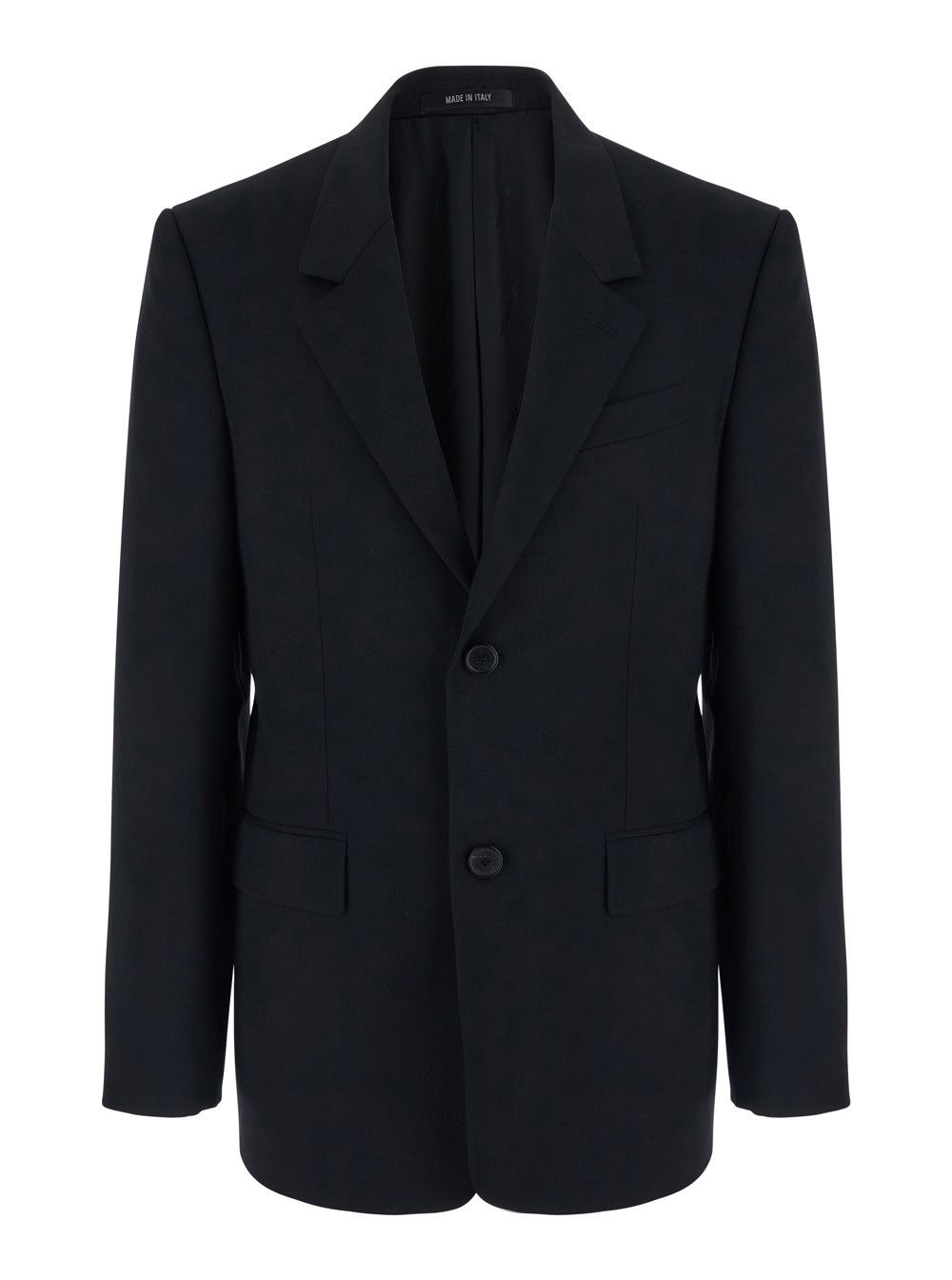 Balenciaga Black Single-Breasted Jacket with Notched Revers in Wool Man Size US L / EU 52-54 / 3 - 1 Thumbnail
