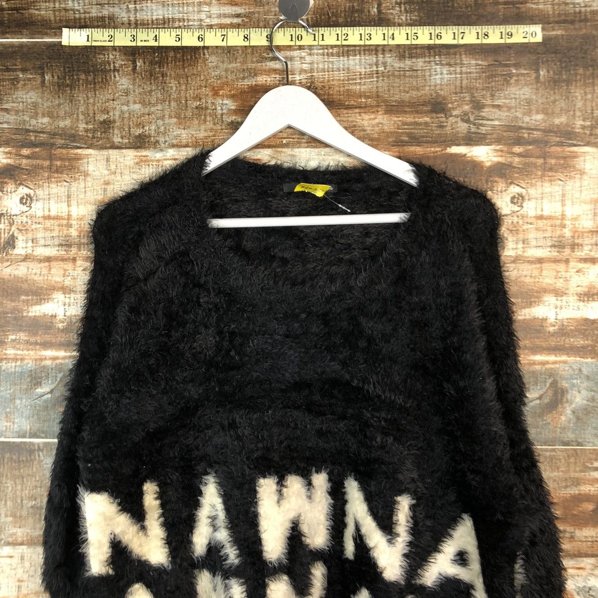 Homespun Knitwear DLL One Spot Black Mohair shaggy fur Knitwear #C076 Size M / US 6-8 / IT 42-44 - 2 Thumbnail