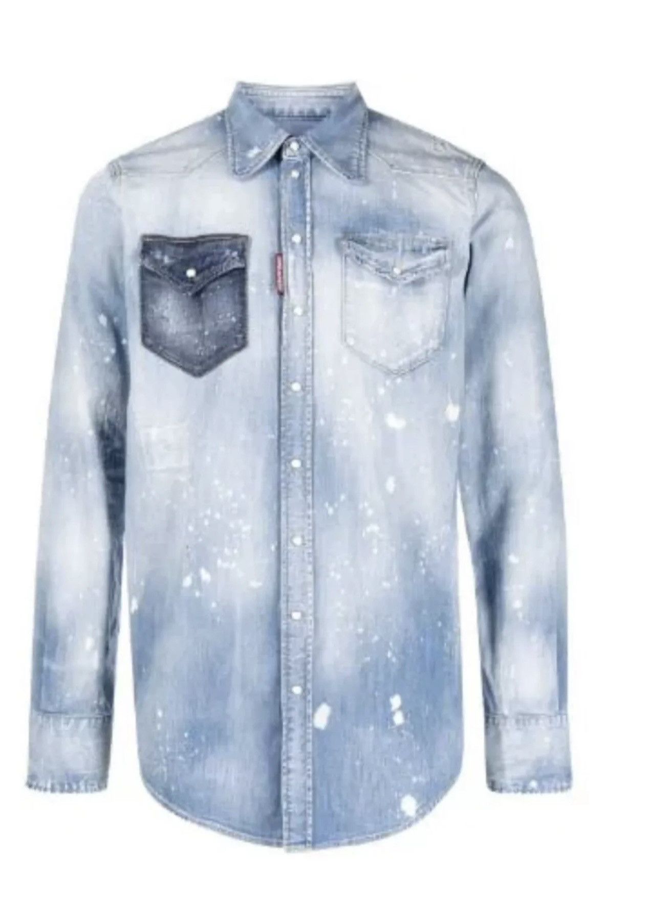 Dsquared2 DSQUARED2 Dsquared2 Light Wash Blue Bob Denim Shirt Size 48 Size US M / EU 48-50 / 2 - 1 Thumbnail