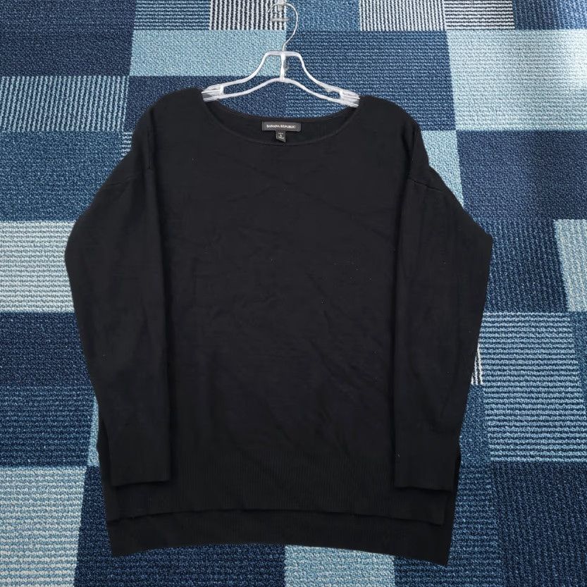 Banana Republic Banana Republic Sweater Womens S Small Petites Black Pullover Long Sleeve Knit Shirt Womens Size S / US 4 / IT 40 - 1 Thumbnail