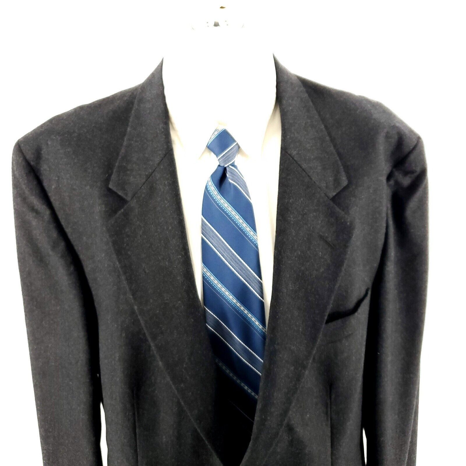 Savile Row Savile Row Flannel Wool 2 Button Blazer 46L Gray Size 46L - 1 Thumbnail