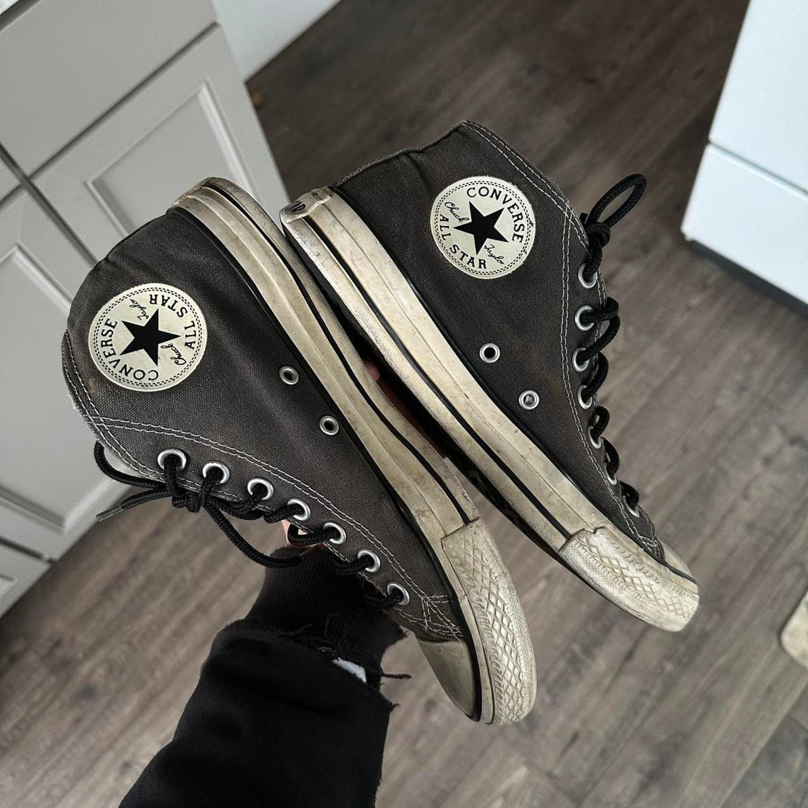 Converse Vintage 00s Y2K Converse Mid Chuck 70 Punk Emo Hi Top Shoes Size US 7 / EU 40 - 4 Thumbnail
