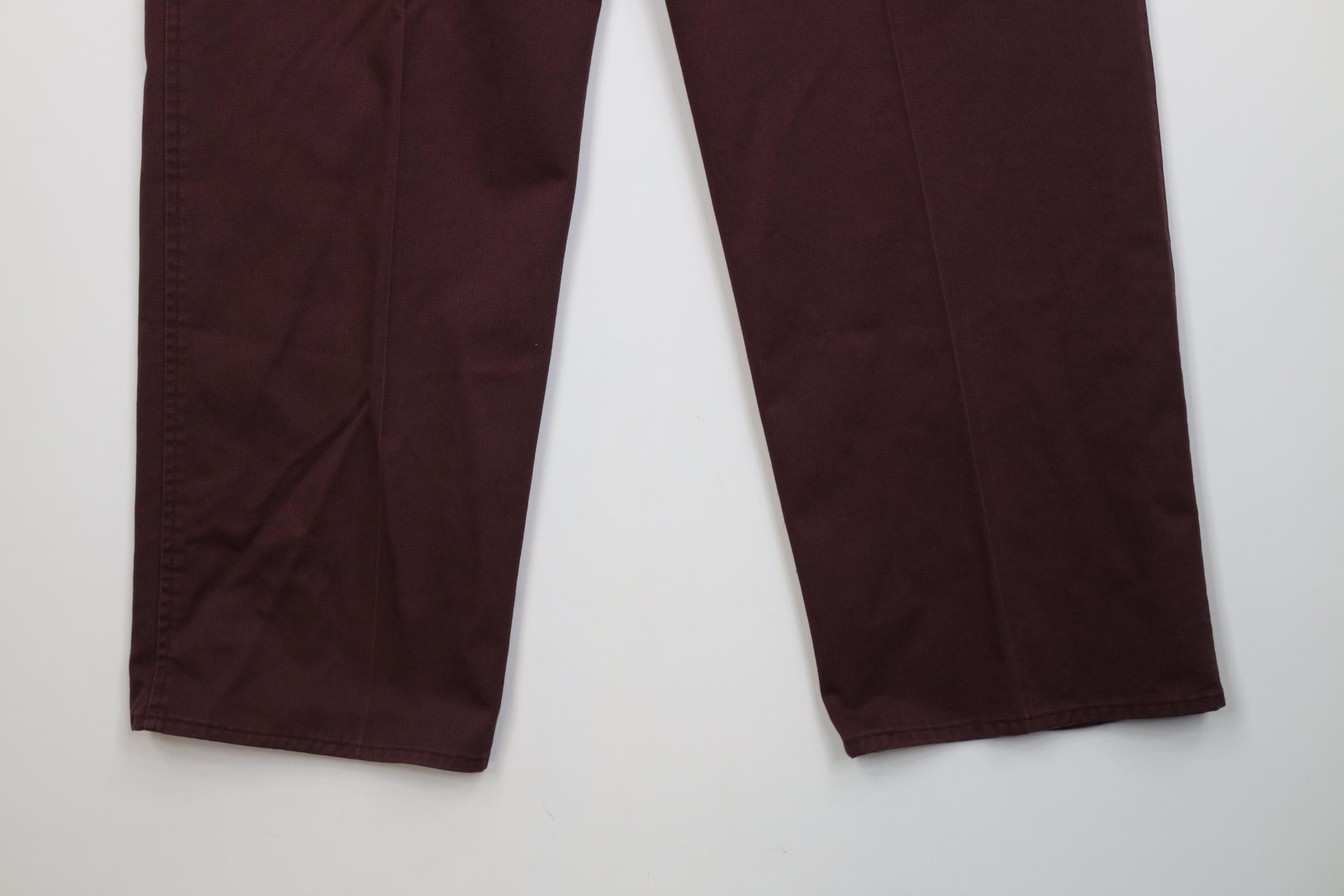 Vintage Vintage 90s Streetwear Wide Leg Chino Pants Cotton Maroon Size US 36 / EU 52 - 12 Thumbnail