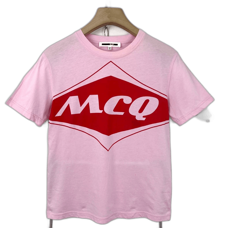 Alexander McQueen Alexander McQueen Pink Short Sleeve Logo Tee Size S / US 4 / IT 40 - 1 Thumbnail