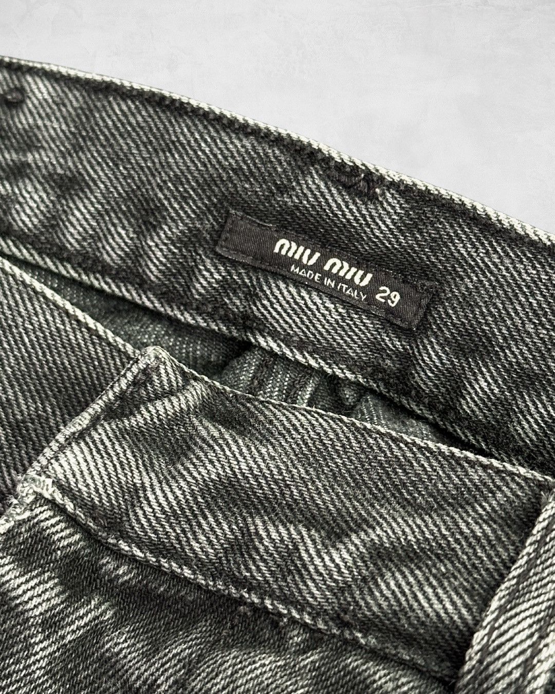Miu Miu × Prada 1990s Deconstructed Dark Wash Denim Pants Size US 31 - 6 Thumbnail