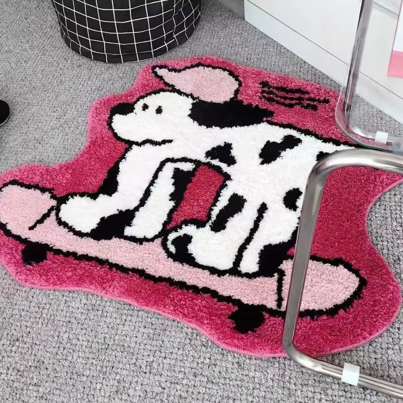 Handmade Design Cartoon Funny Dog Plush Carpet Rug Doormat Size ONE SIZE - 2 Thumbnail
