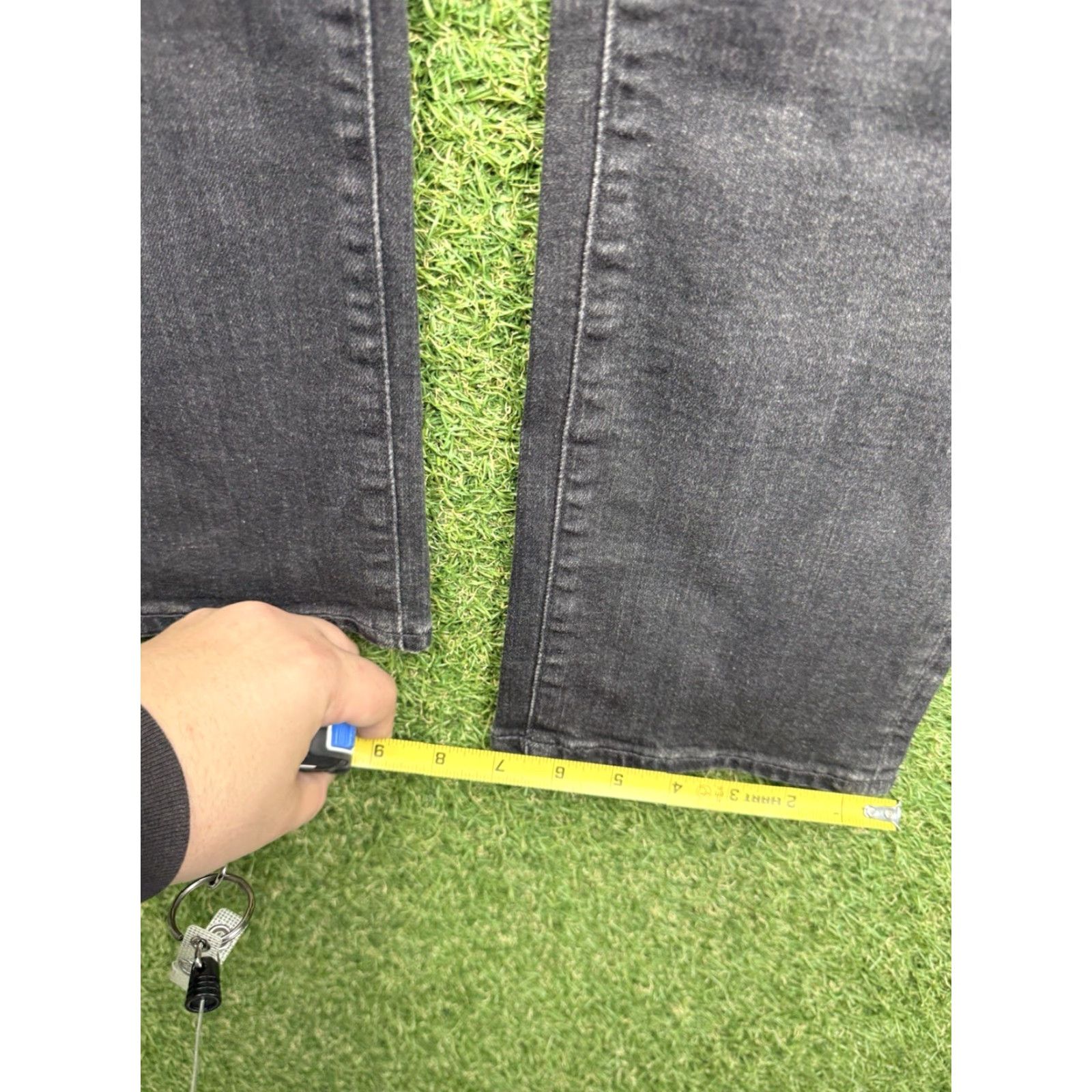 Vintage AG Adriano Goldschmied Jeans Womens 26 Black Denim High Rise Wide Leg 26x30 Jeans Size 26" / US 2 / IT 38 - 6 Thumbnail
