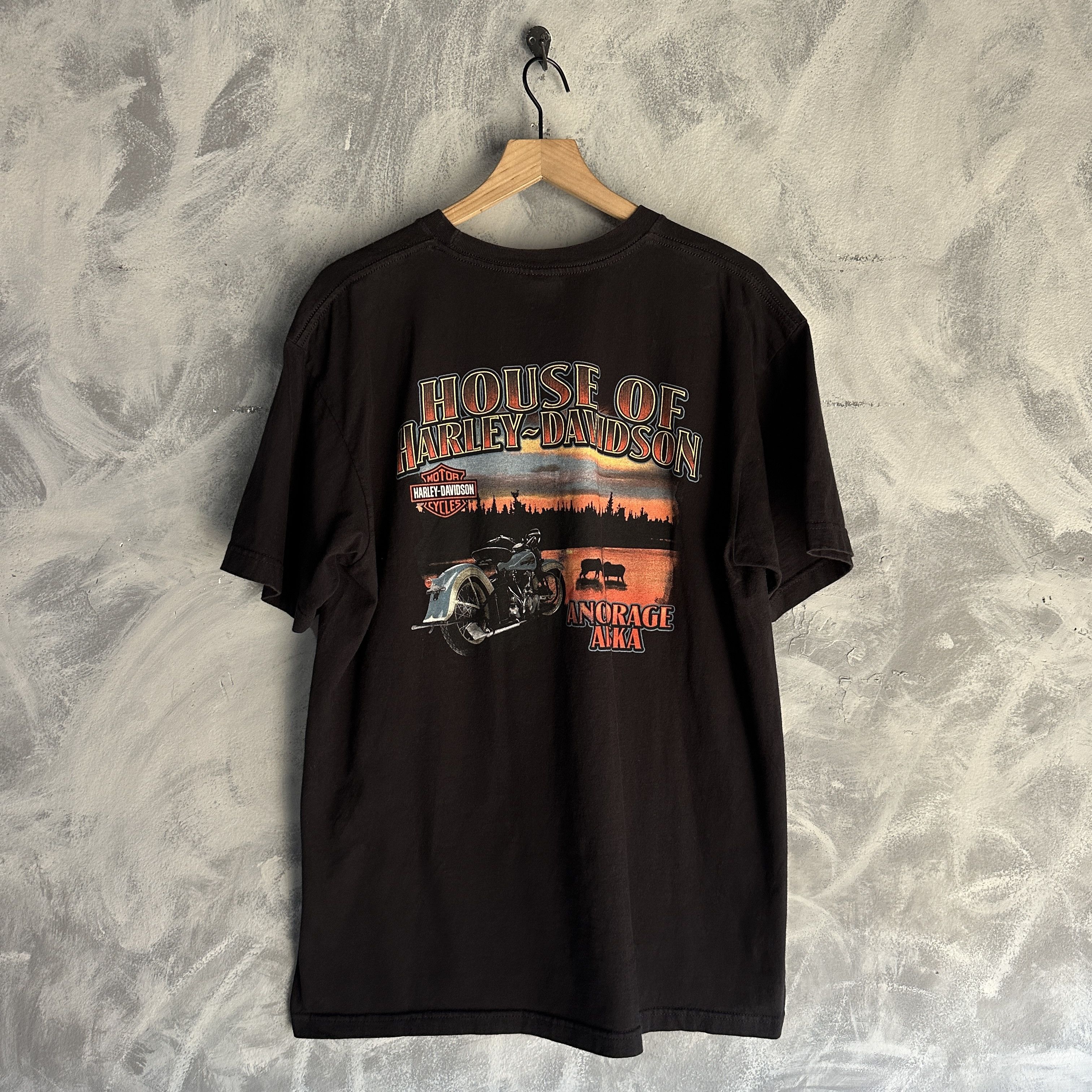 Harley Davidson Vtg Harley Davidson Black Graphic Shirt USA Alaska Eagle Size US XL / EU 56 / 4 - 6 Thumbnail