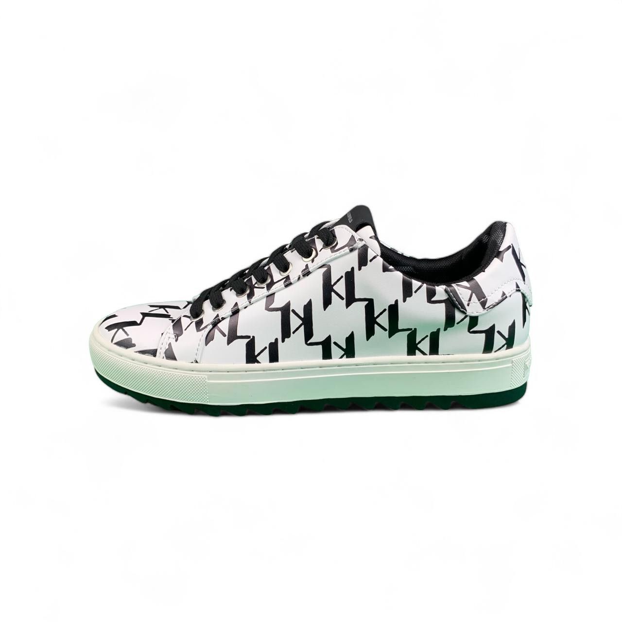 Karl Lagerfeld KARL LAGERFELD - White Leather Sneakers Logo Size US 10.5 / EU 43-44 - 3 Thumbnail