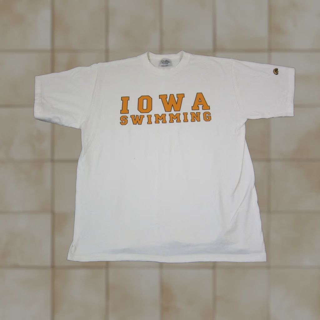 Vintage VINTAGE Iowa Hawkeyes Shirt Mens XL White Swimming Made in USA 90s Size US XL / EU 56 / 4 - 1 Thumbnail