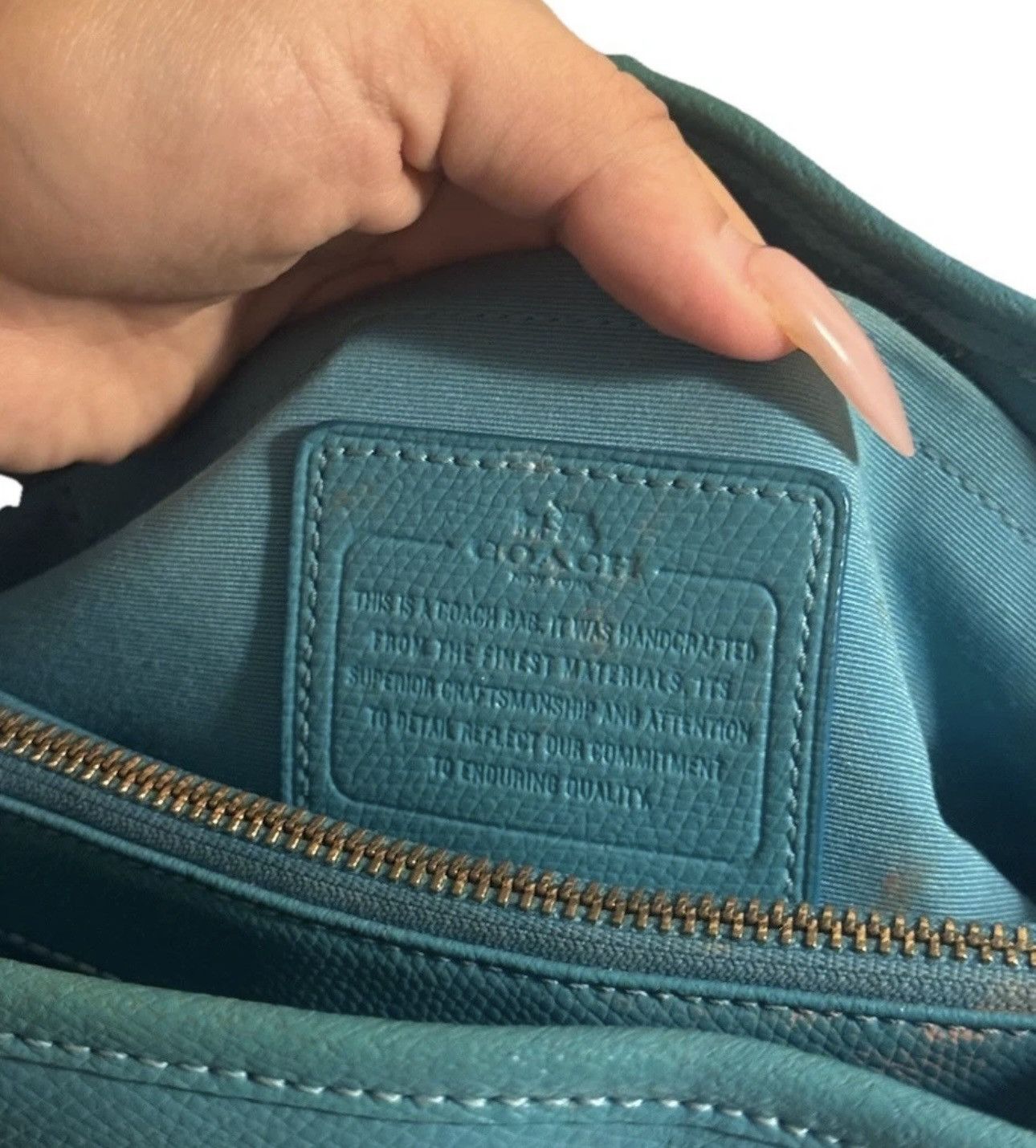 Coach COACH Margot Carryall Studded Turquoise Leather Bag Size ONE SIZE - 3 Thumbnail