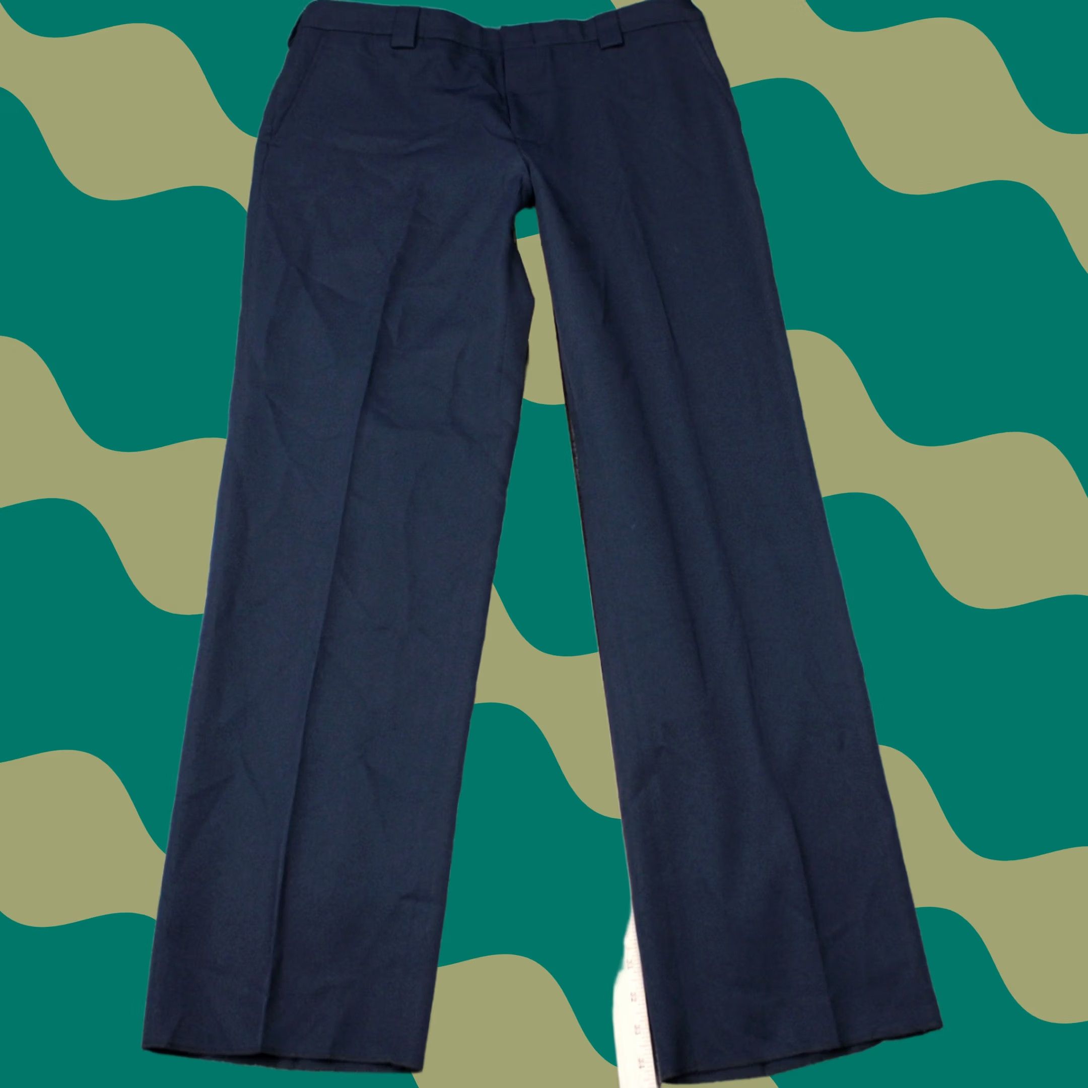 Vintage Blauer Pants Womens 18 Dark Navy Blue NWT 38W Unhemmed 4 Pocket Polyester Pants Size 40" / US 18 - 1 Thumbnail