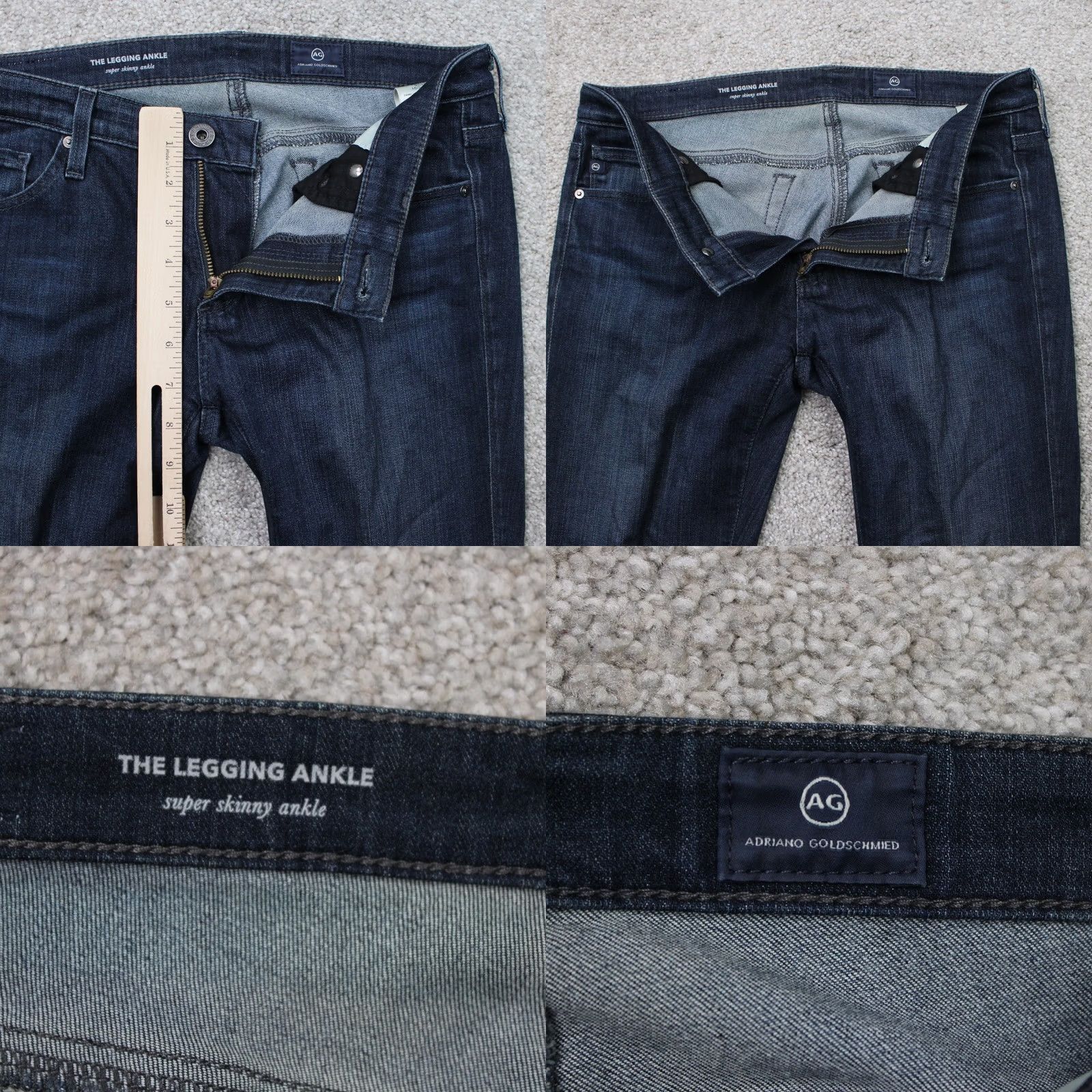 Vintage AG Adriano Goldschmied Jeans Women 26 x 28 Blue Legging Ankle Super Skinny Ankle Size 26" / US 2 / IT 38 - 8 Thumbnail