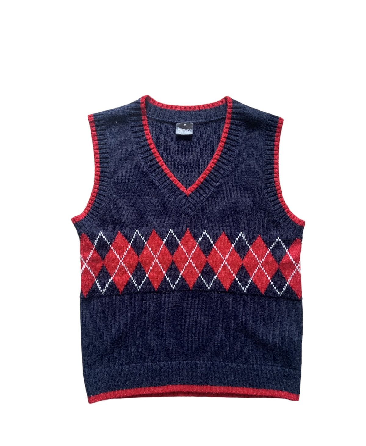 Hang Ten × Vintage Vintage 80-90’s HangTen Wool Diamond Knit Vest Size US M / EU 48-50 / 2 - 1 Thumbnail