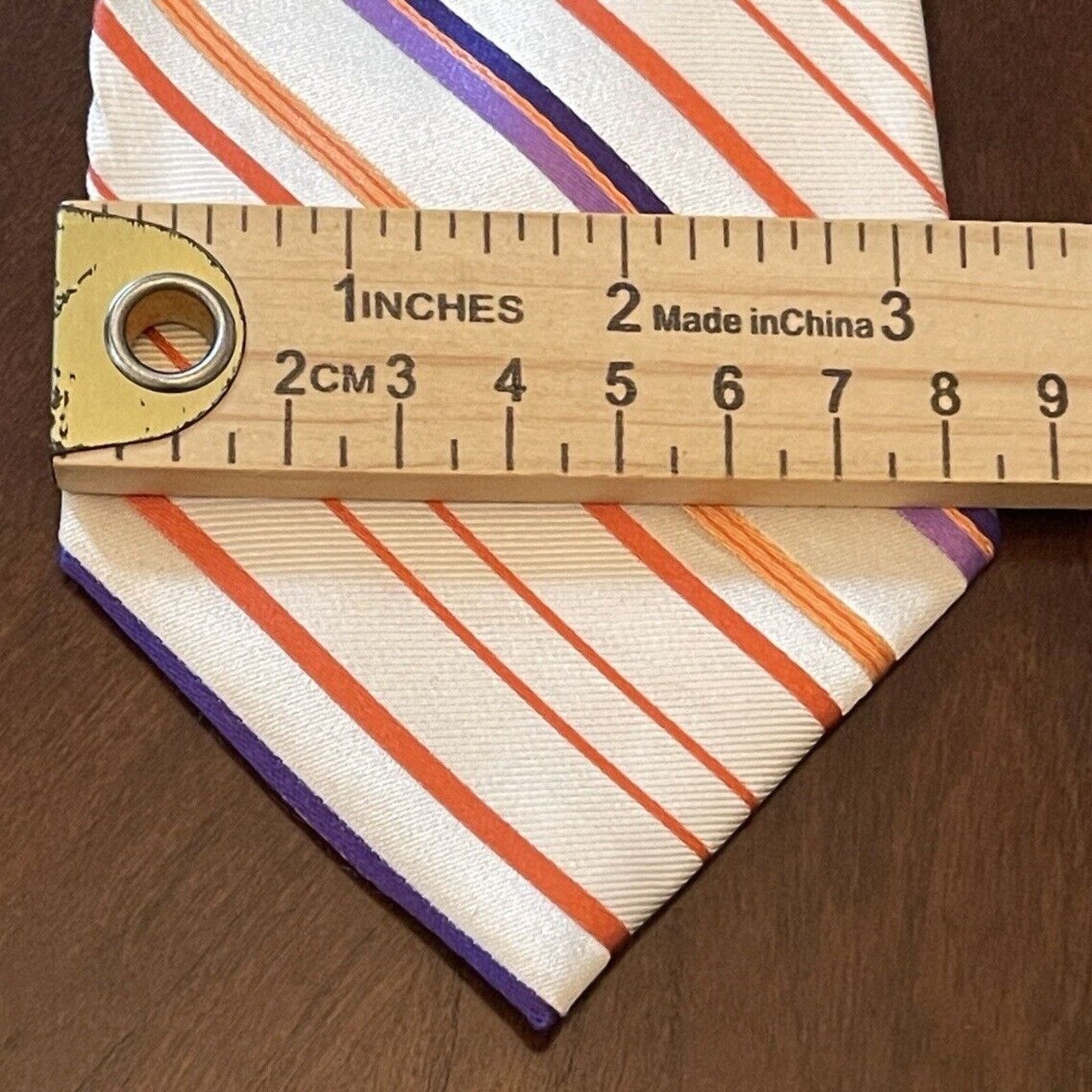 Express Express Orange Purple 100% Silk Men’s Neck Tie Made In China Size ONE SIZE - 5 Thumbnail