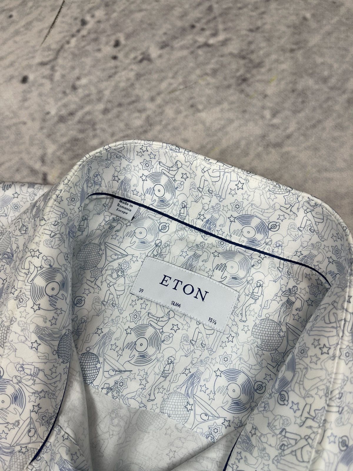 Eton × Vintage Luxury Eton Beautiful Shirt white multilogo Size US XL / EU 56 / 4 - 5 Thumbnail
