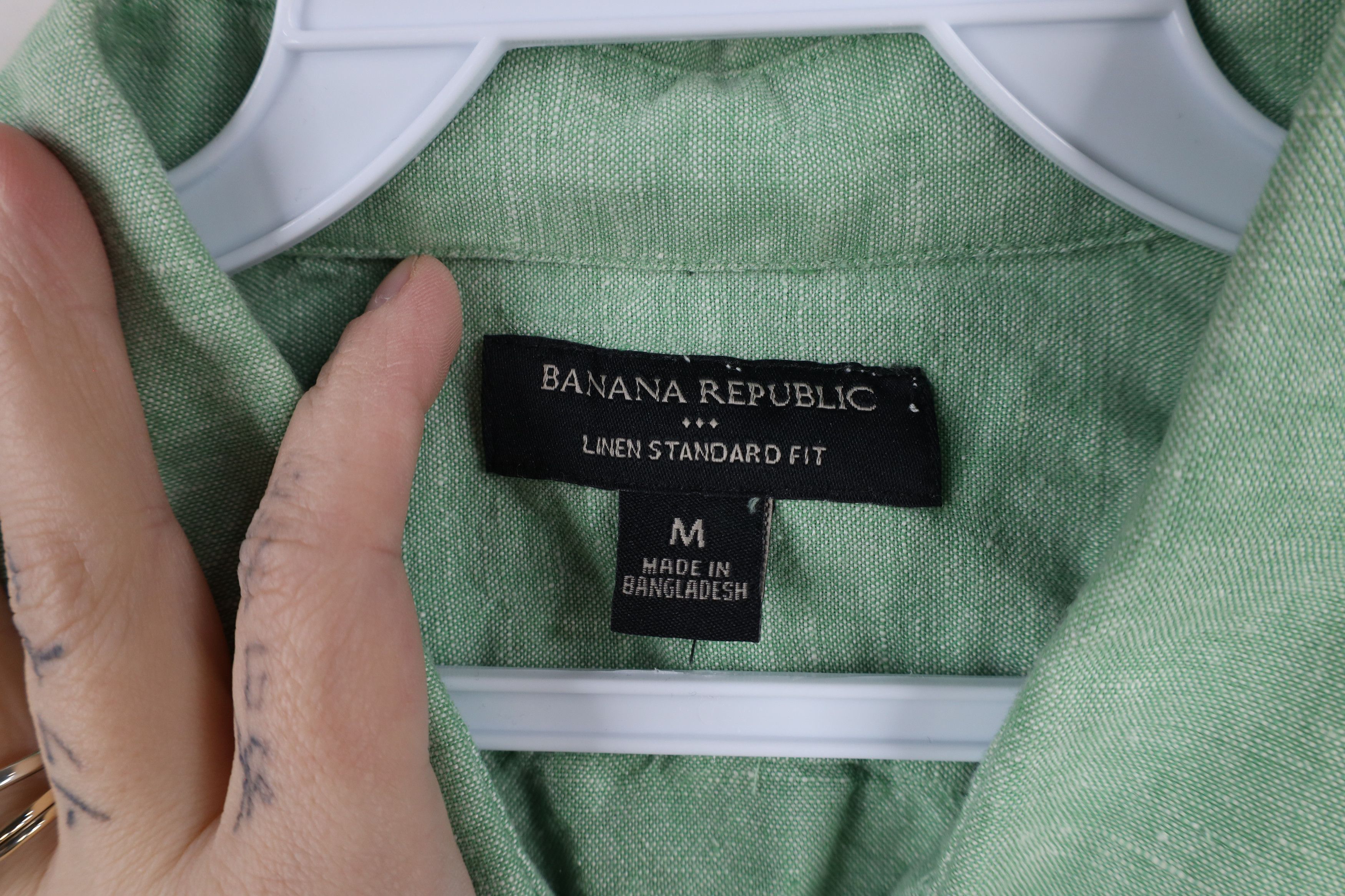 Banana Republic × Vintage Banana Republic Chambray Short Sleeve Button Shirt Green Size US M / EU 48-50 / 2 - 6 Thumbnail