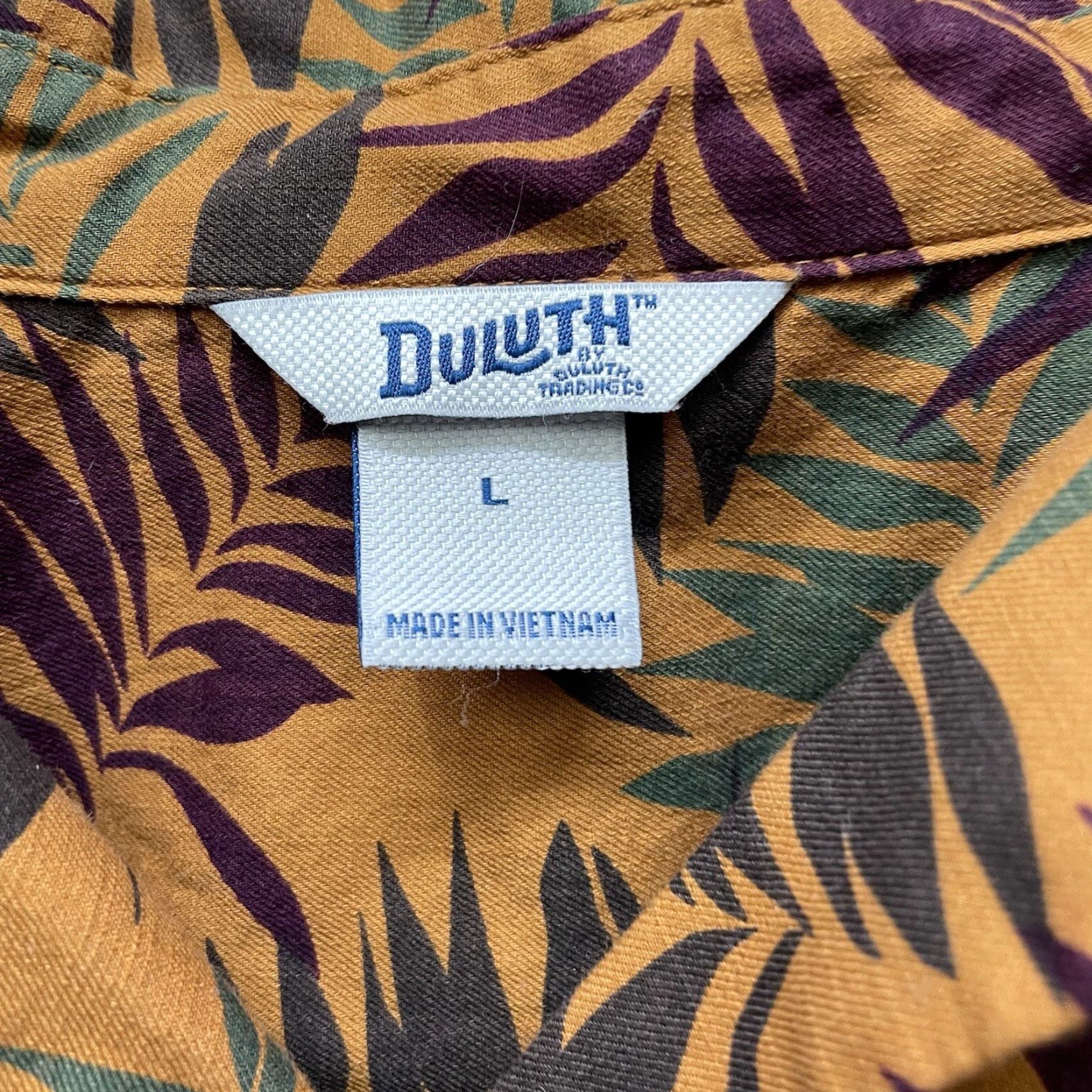 CO Duluth Trading Co Brown Leaf Print Polo Shirt Mens Size L Size US L / EU 52-54 / 3 - 4 Thumbnail
