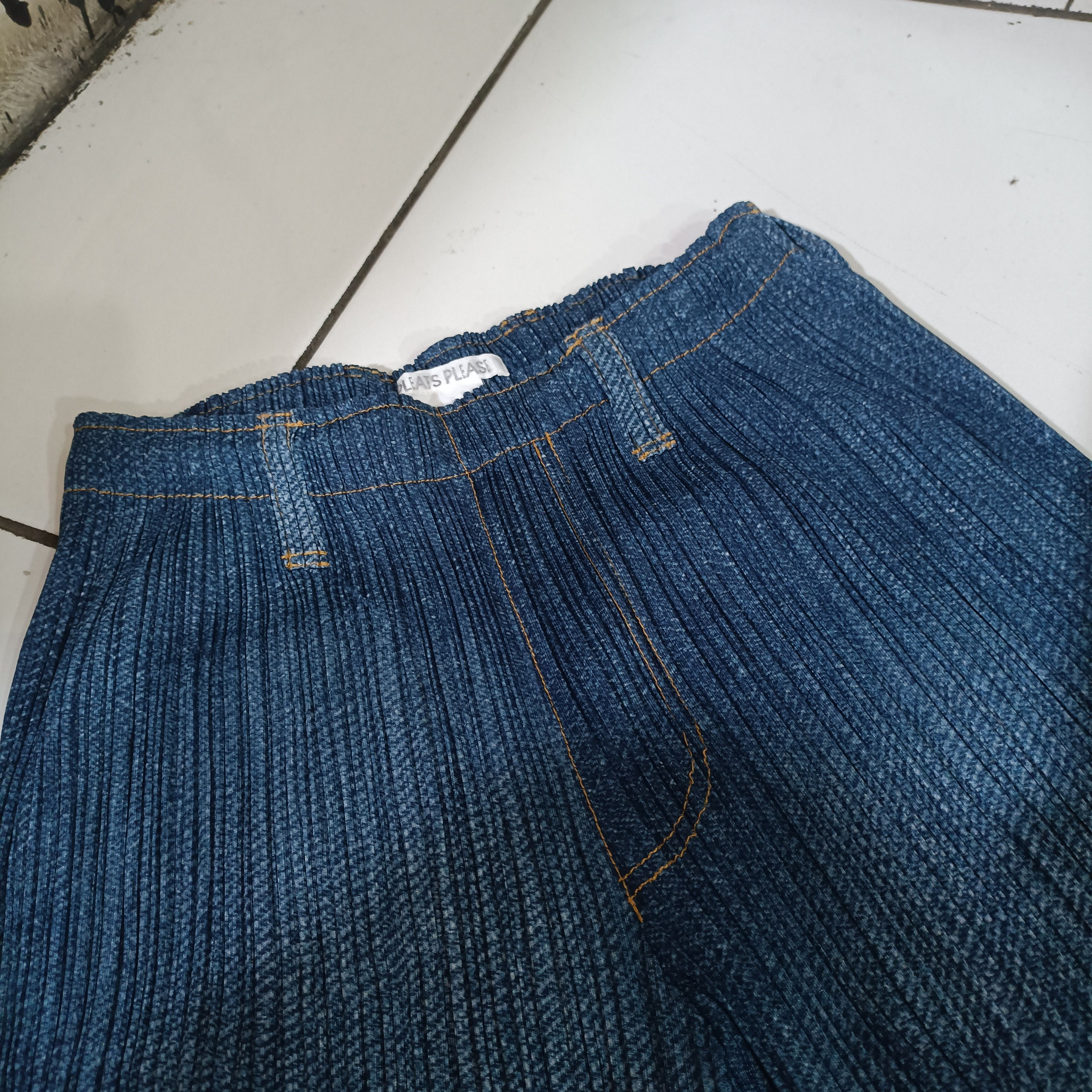 Pleats Please Issey Miyake Pleats Please Denim Flared Splatter Printed Size 29" - 8 Thumbnail