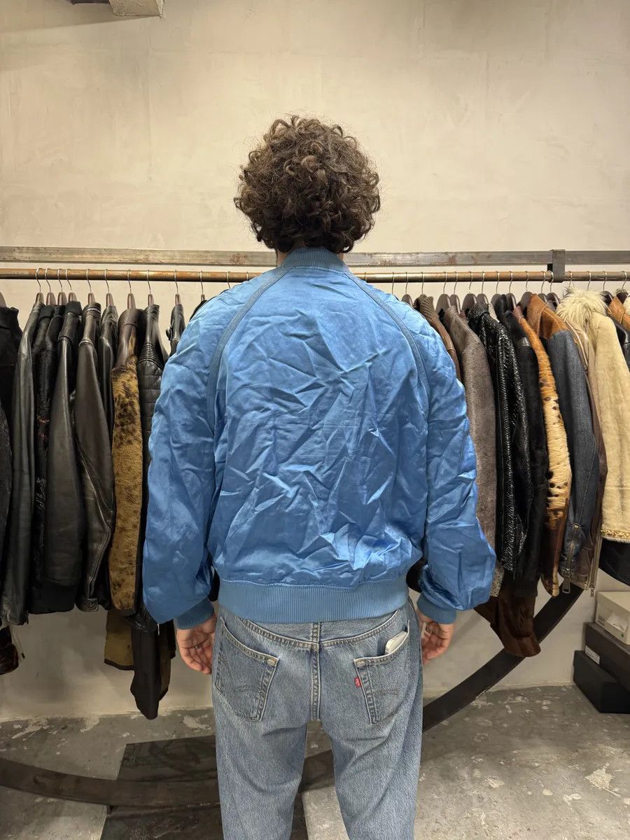 Designer × Diesel × Vintage Diesel Blue Satin Relaxed Bomber Jacket Size US L / EU 52-54 / 3 - 4 Thumbnail