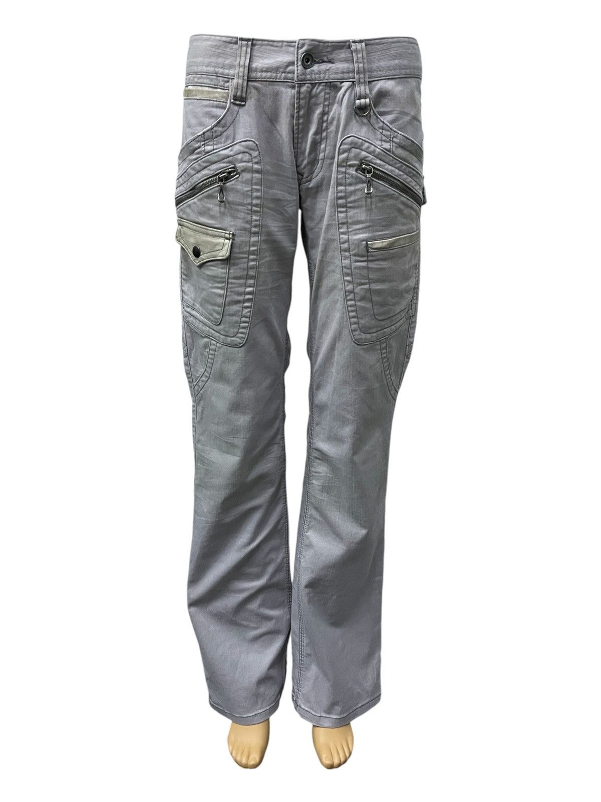 BUFFALO BOBS × Nicole Club × Shellac Nicole Club Smokey Gray Bush Pocket Flared Denim Pants Size US 32 / EU 48 - 3 Thumbnail