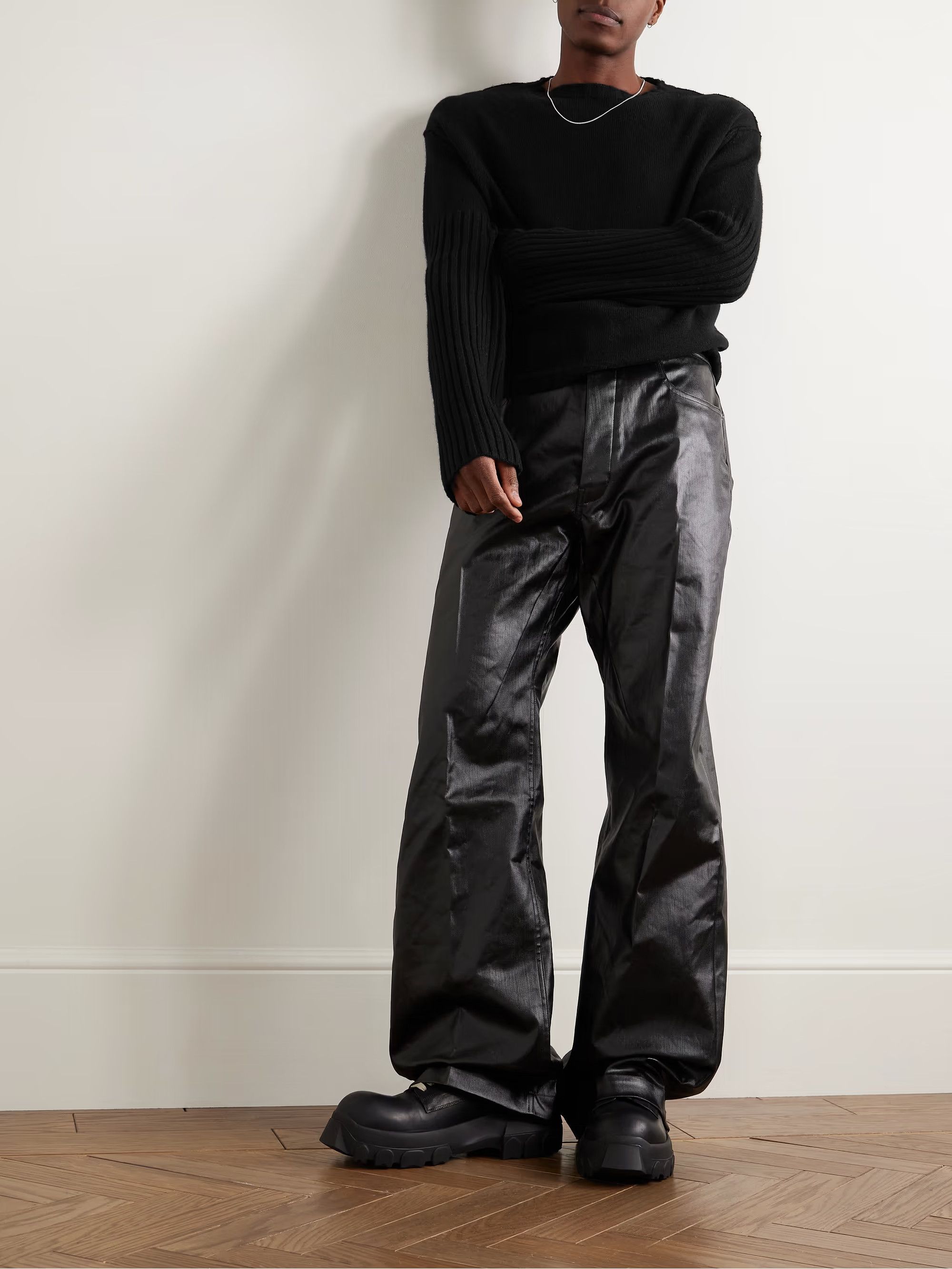 Rick Owens o1y0325 Cashmere Blend Crewneck Sweater in Black Size US M / EU 48-50 / 2 - 4 Thumbnail
