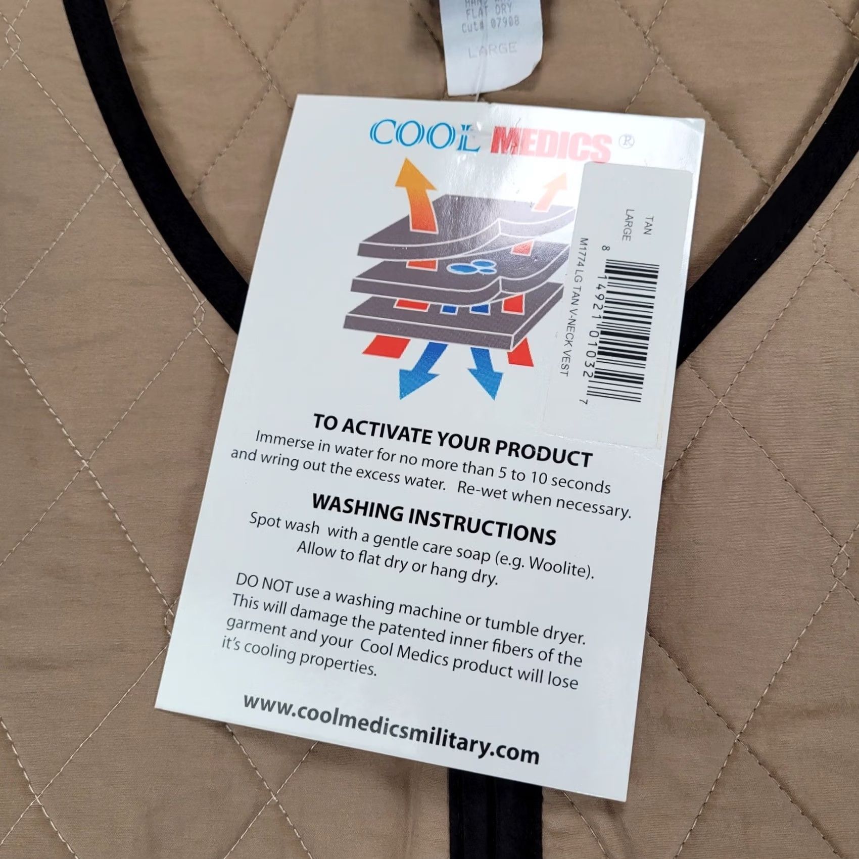 Vintage Cool Medics Cooling Vest Tan Black Trim V-Neck Zip Up Large Mens New Size US L / EU 52-54 / 3 - 2 Thumbnail