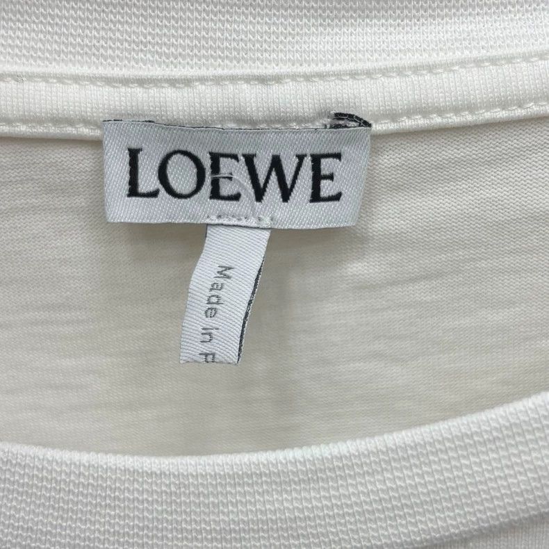 Loewe LOEWE White embroidered logo round neck short sleeve Size XS / US 0-2 / IT 36-38 - 4 Thumbnail