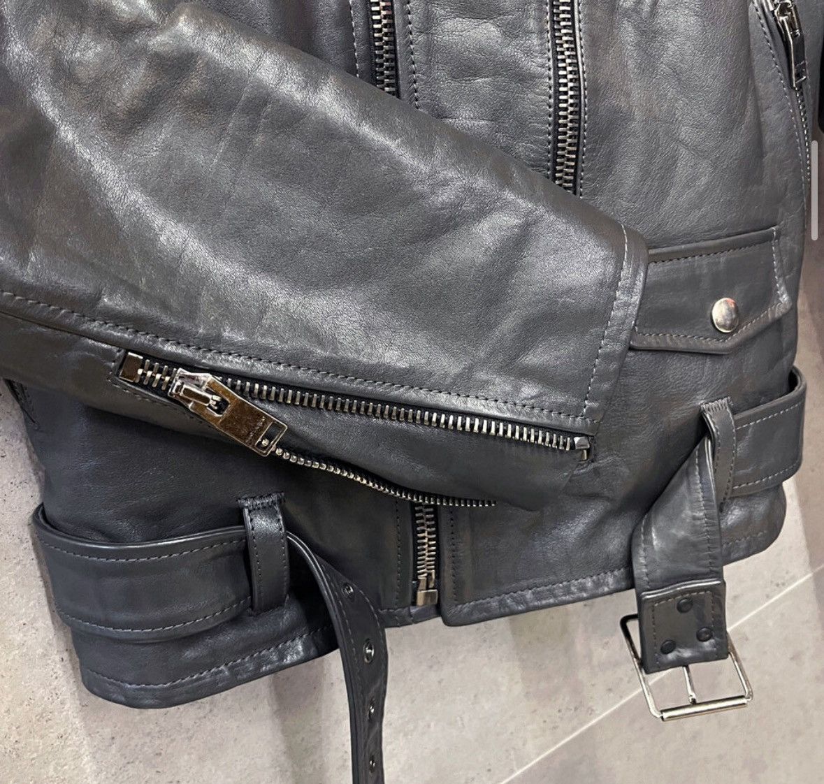 Saint Laurent Paris Saint laurent metal gray L17 leather biker jacket sz48 Size US M / EU 48-50 / 2 - 4 Thumbnail