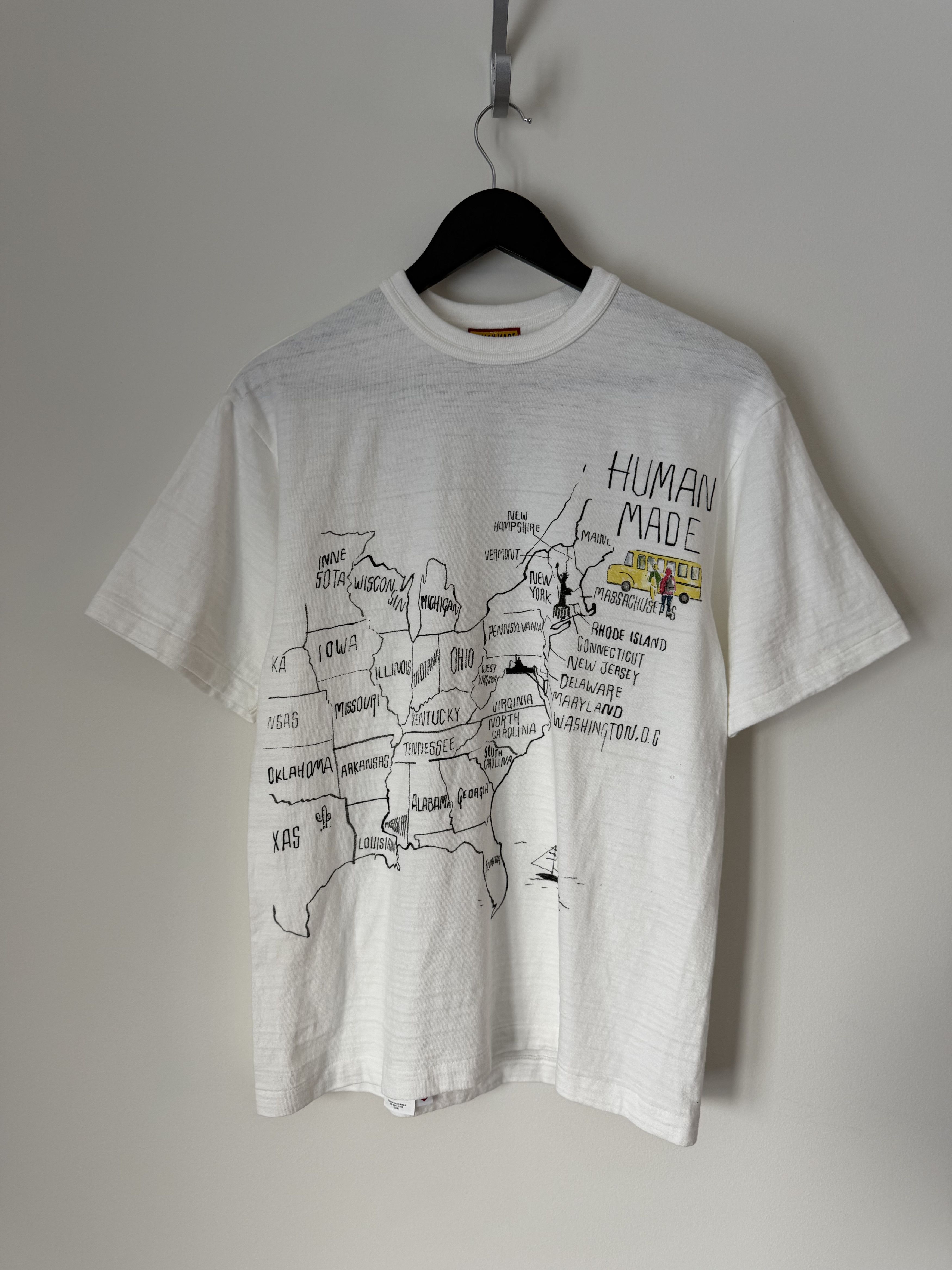Human Made Human Made East Coast Map Graphic Tee in White Size US M / EU 48-50 / 2 - 1 Thumbnail