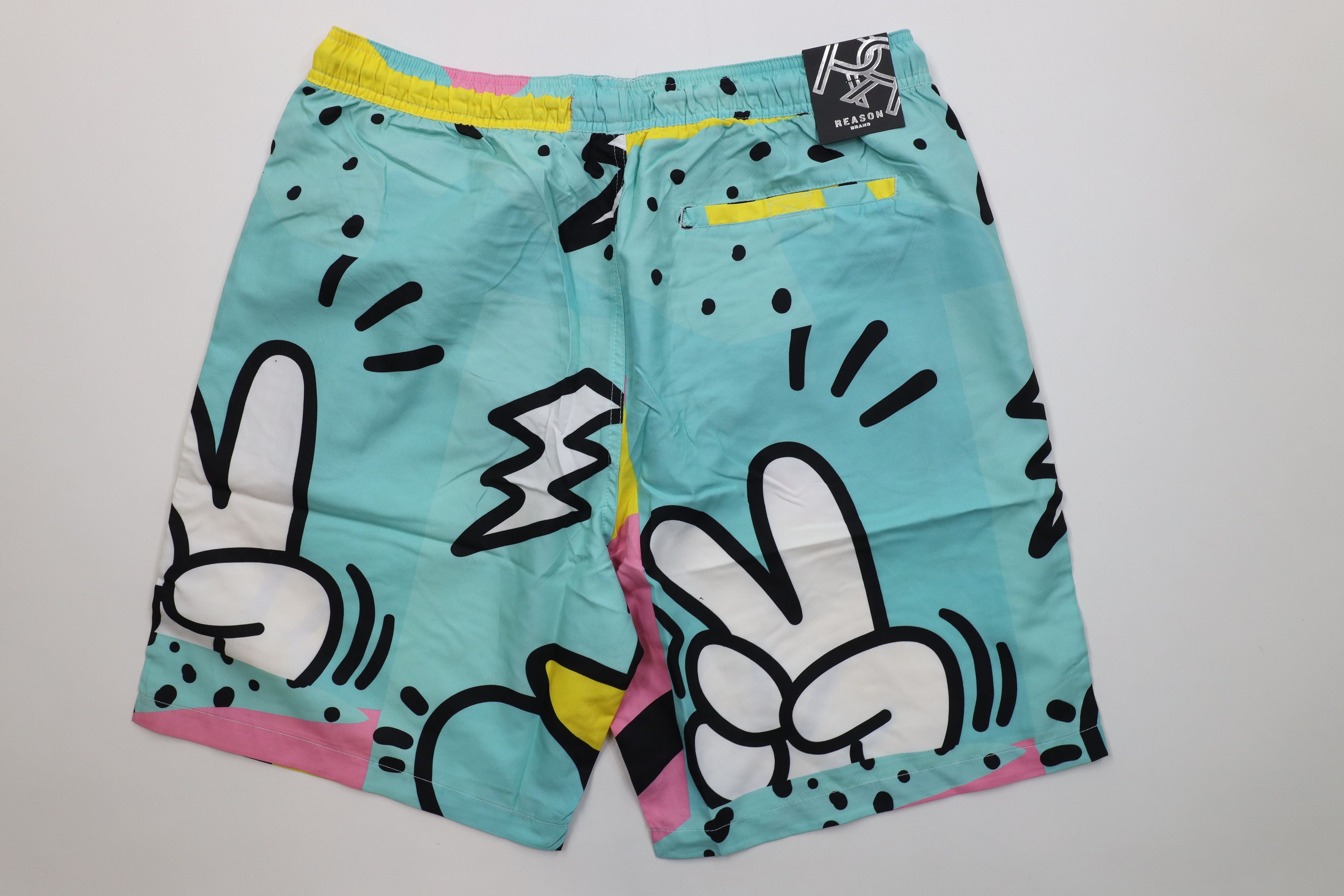 Vintage Deadstock Y2K Streetwear Above Knee Graffiti Swim Shorts Size US 34 / EU 50 - 7 Thumbnail